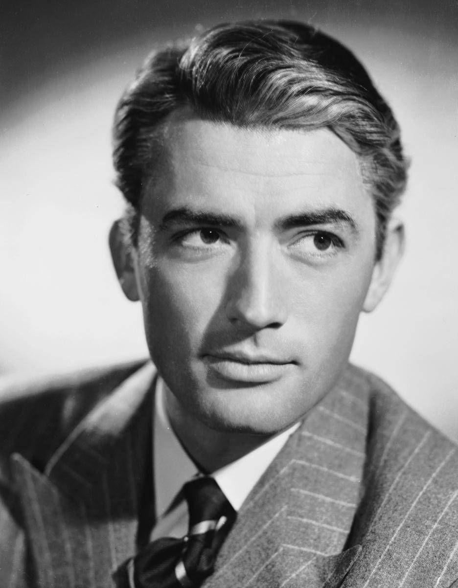 Gregory Peck, tuxedo, pinstripe suit, SD Phone Wallpaper