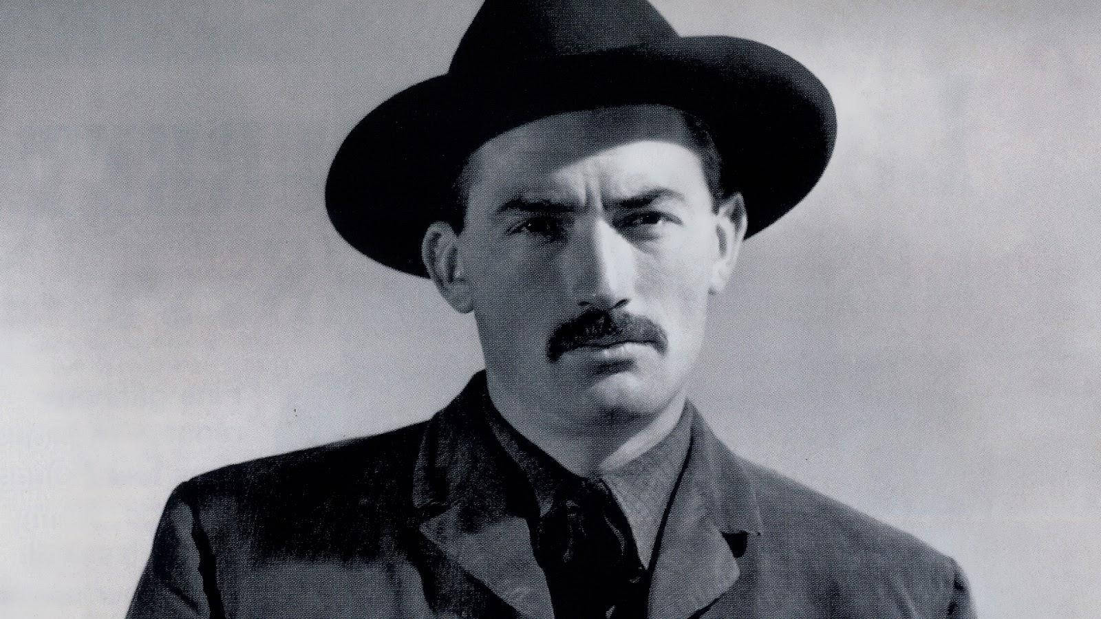 Gregory Peck, black hat, mustache, HD Desktop Wallpaper