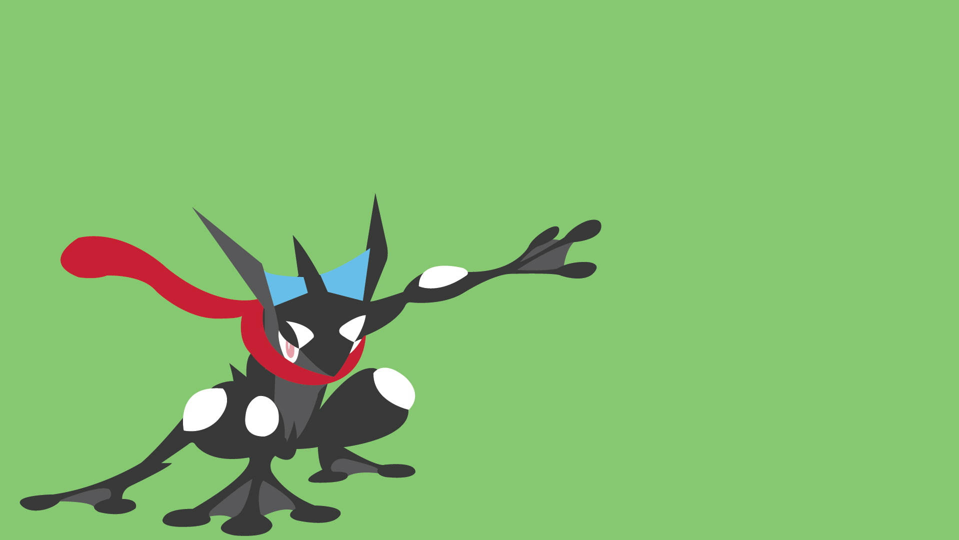 Greninja, red scarf, blue headband, HD Desktop Wallpaper