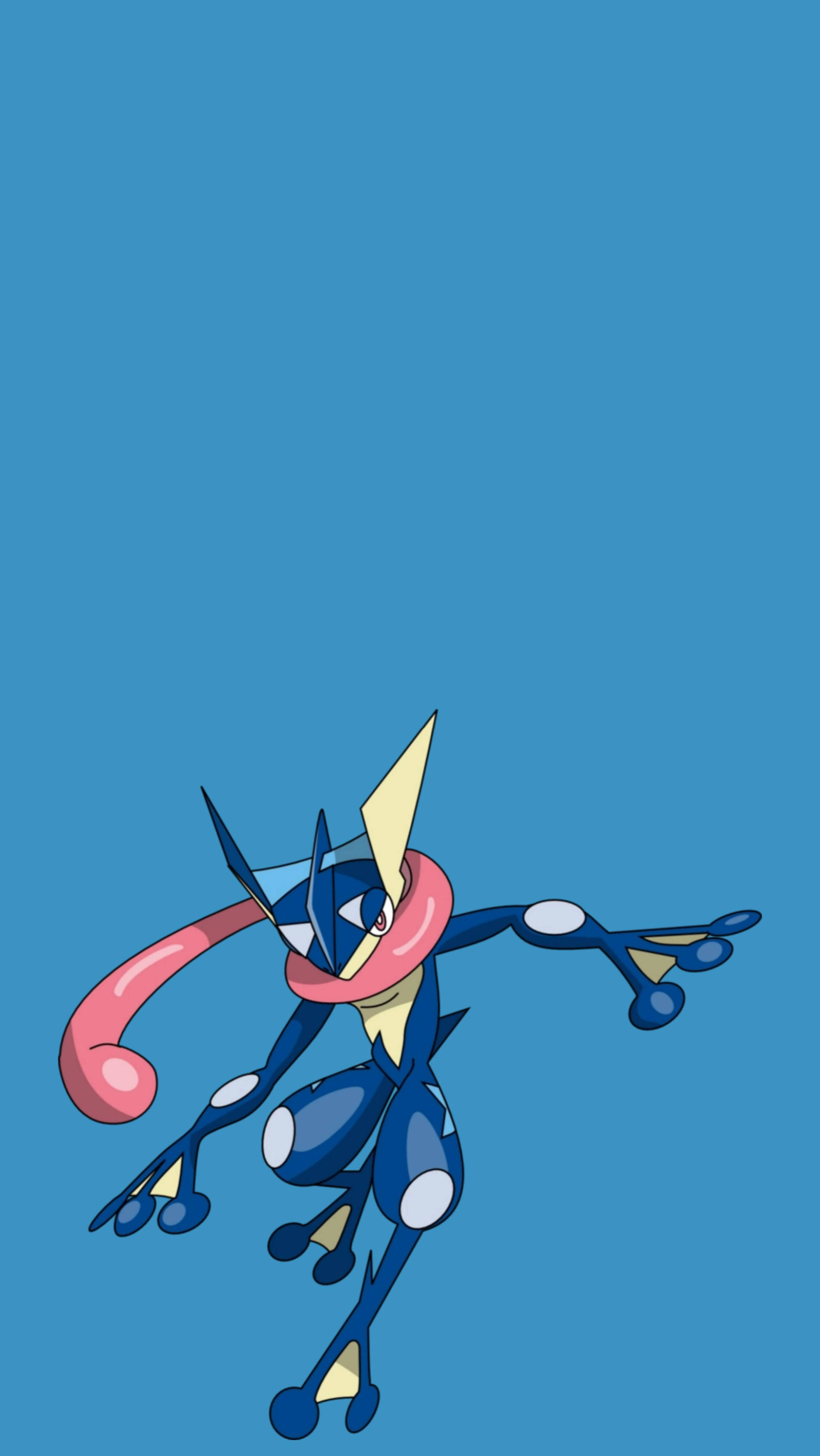 Greninja, blue, pink, 2K Phone Wallpaper