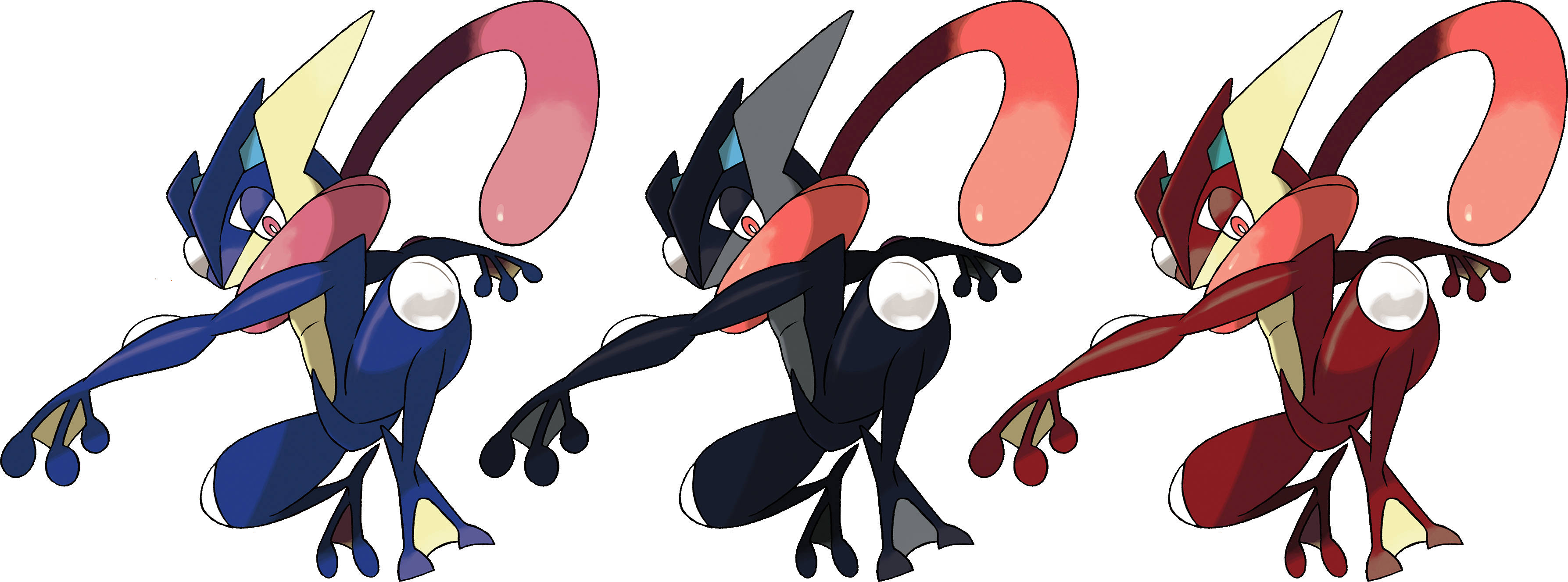 Greninja, blue gray, red, 2K Desktop Wallpaper