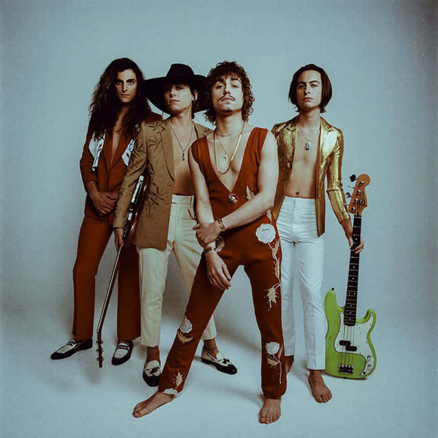 Greta Van Fleet, 70s glam outfits, vintage suits, SD Desktop Wallpaper