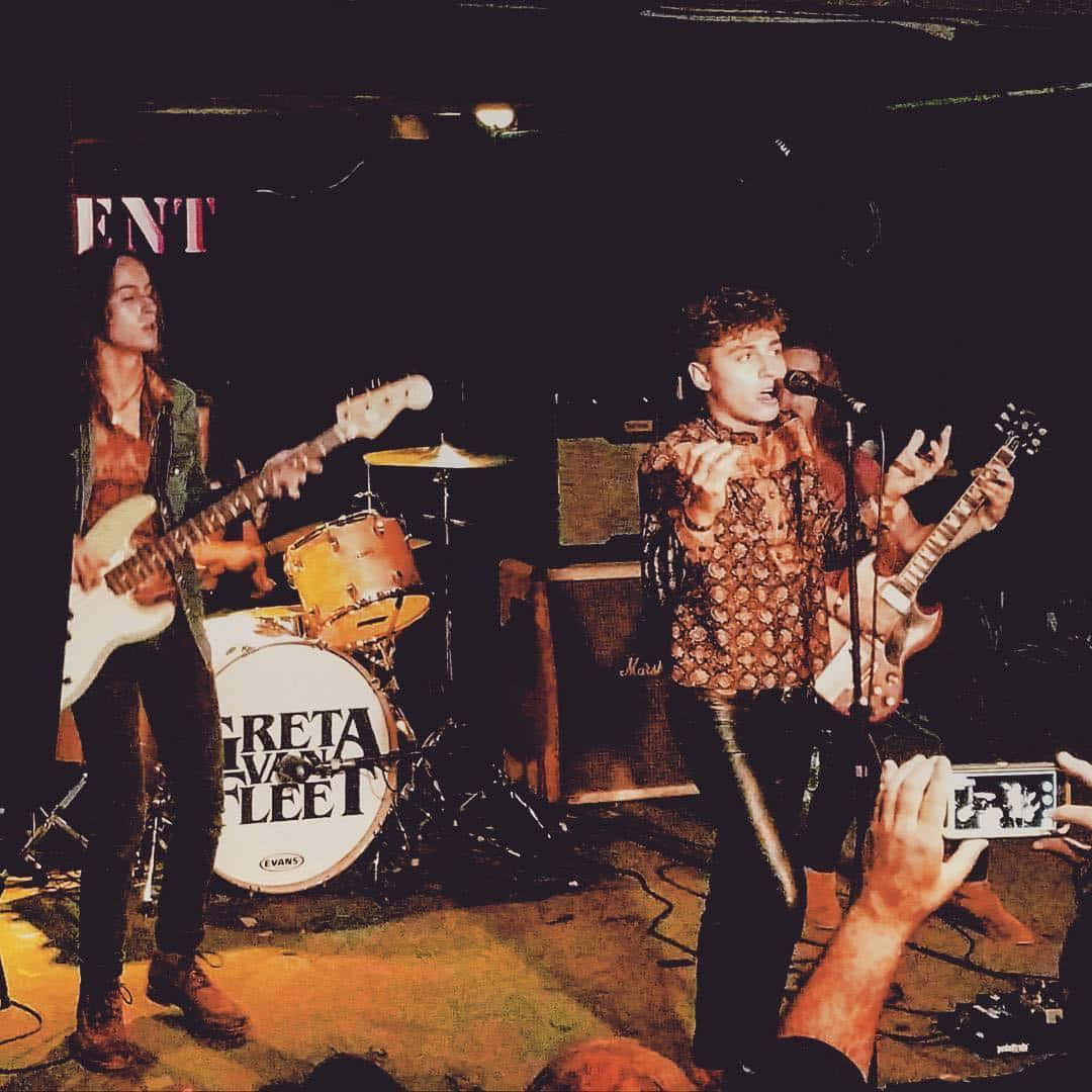 Greta Van Fleet, live band, dim stage lights, SD Desktop Wallpaper