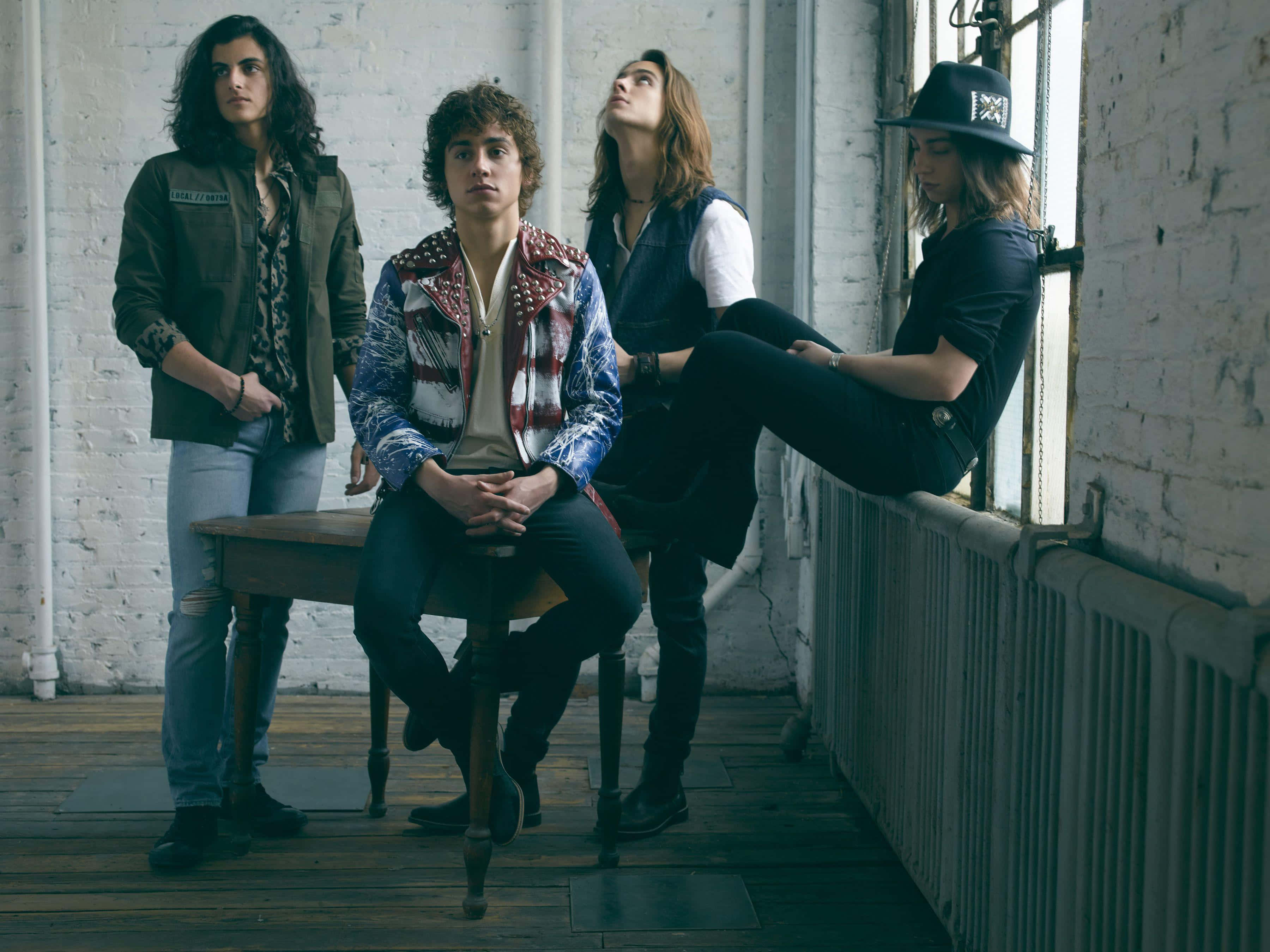 Greta Van Fleet, rustic industrial loft, exposed brick, 2K Desktop Wallpaper
