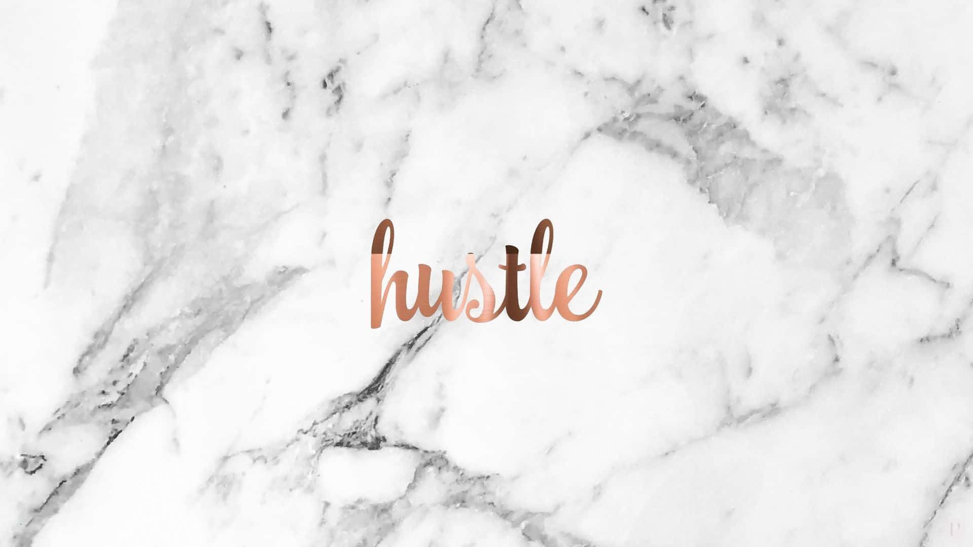 Grey Aesthetic Desktop, hustle, rose gold script, Full HD Desktop Wallpaper