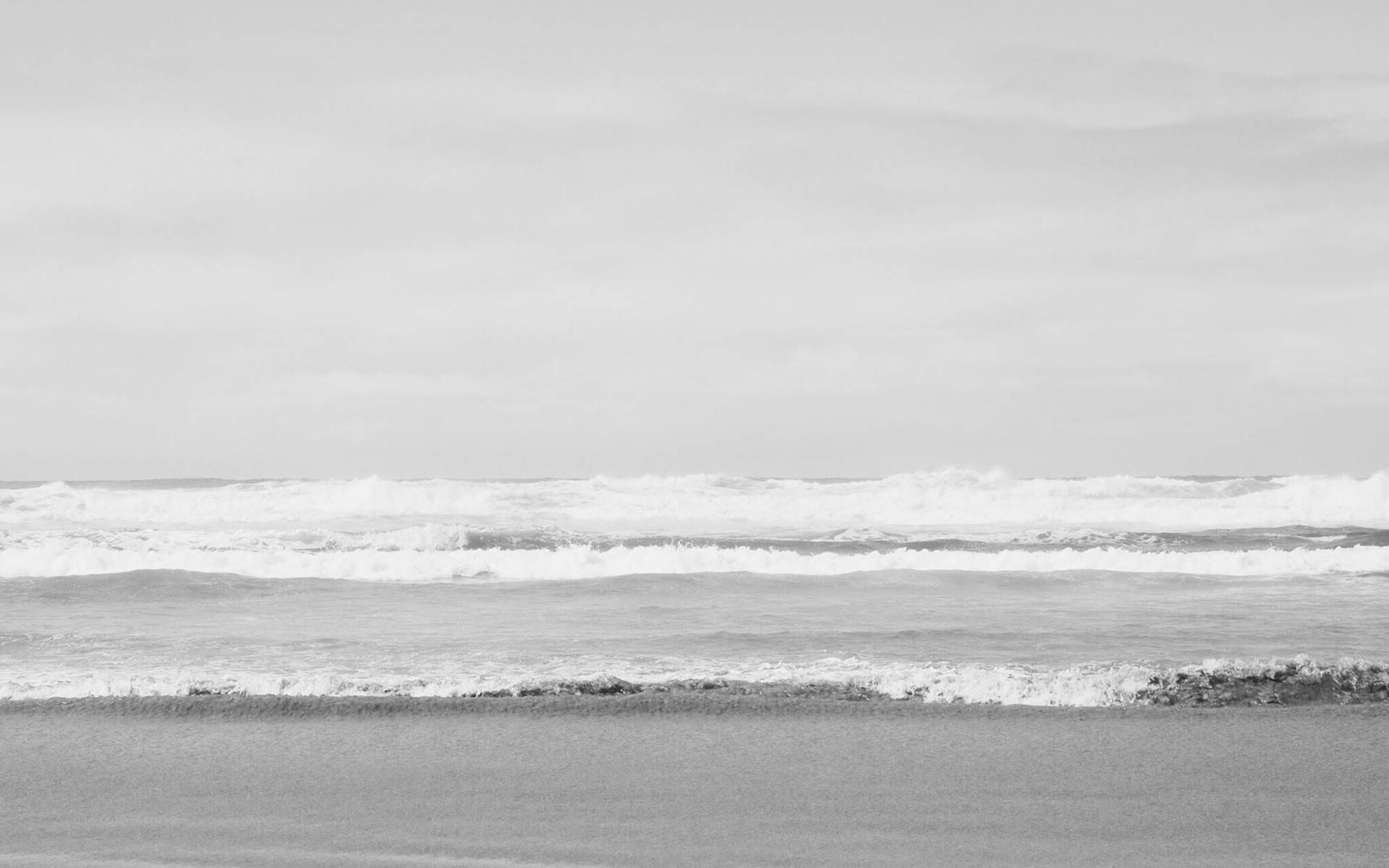Grey Aesthetic, big waves, sandy shore, Full HD Desktop Wallpaper