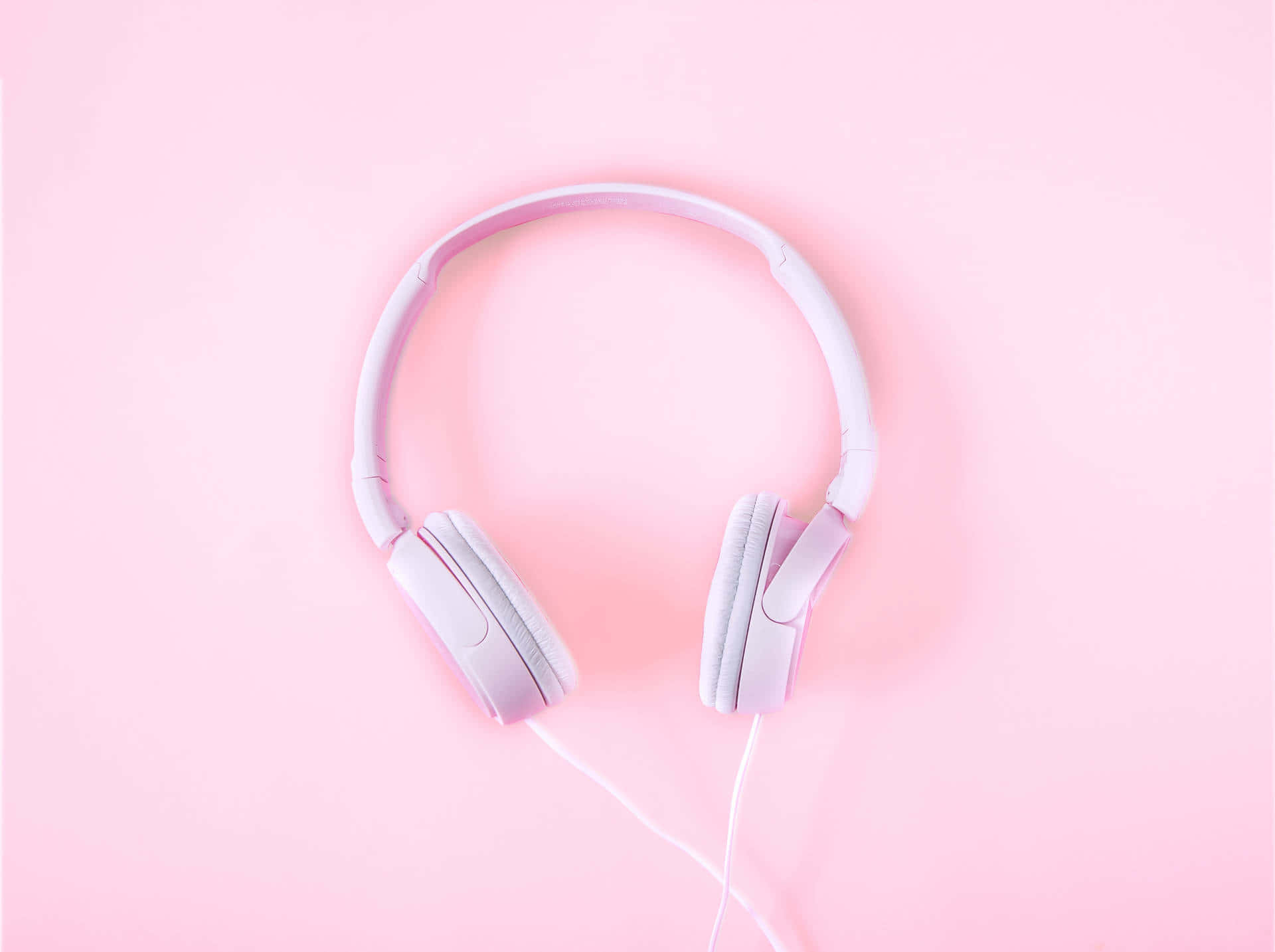 grey, pink, white over-ear headphones, Full HD Desktop Wallpaper