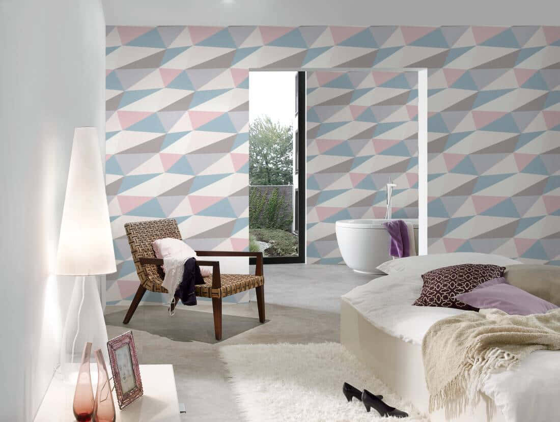 Modern Minimalist Grey and Pink, pastel tones, geometric wallpaper, SD Desktop Wallpaper