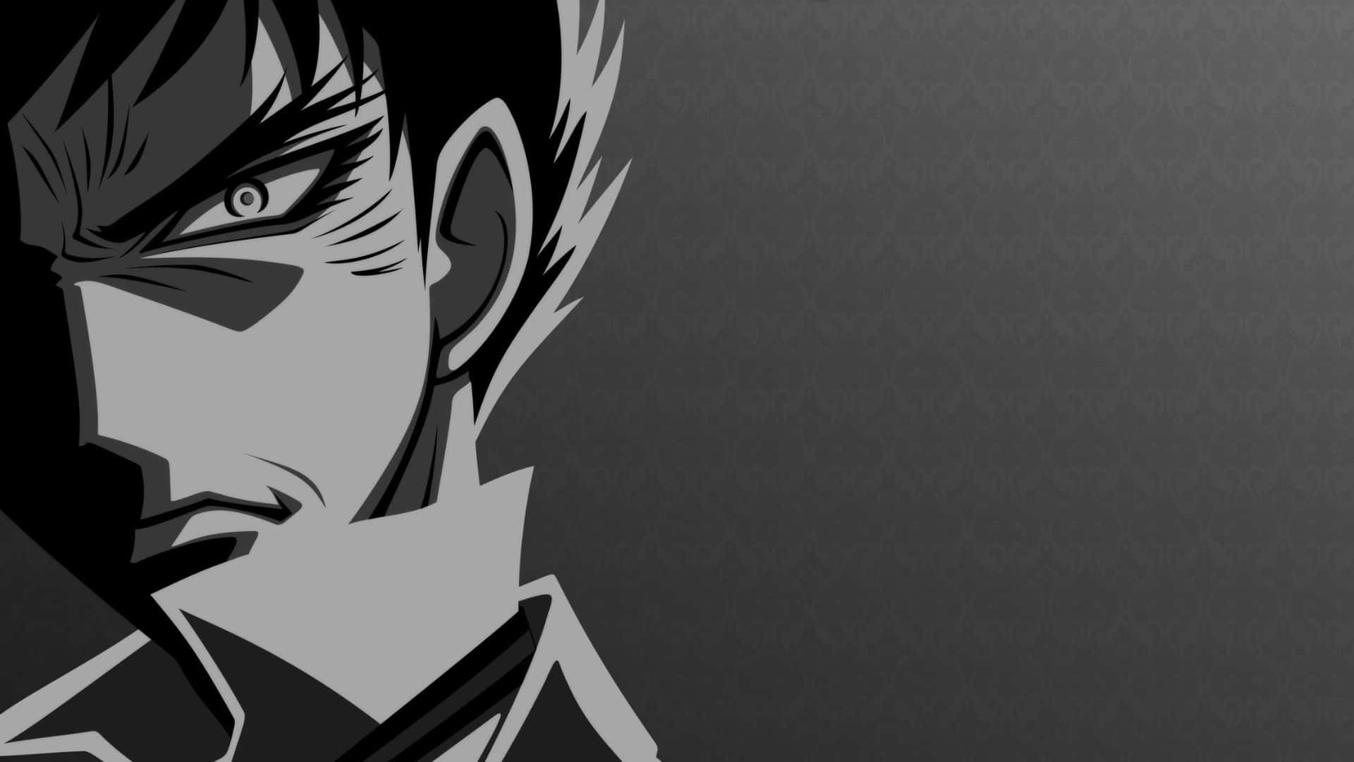 intense eyes, spiky hair, textured gray background, Full HD Desktop Wallpaper