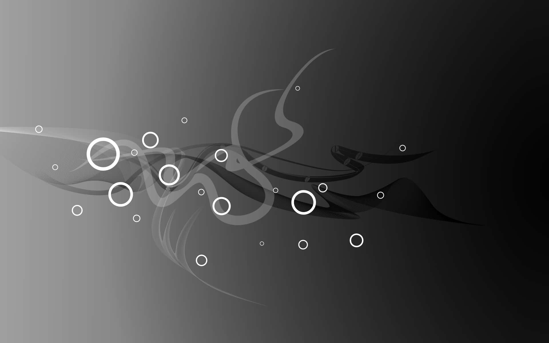 Grey Desktop, grayscale swirls, floating white circles, Full HD Desktop Wallpaper
