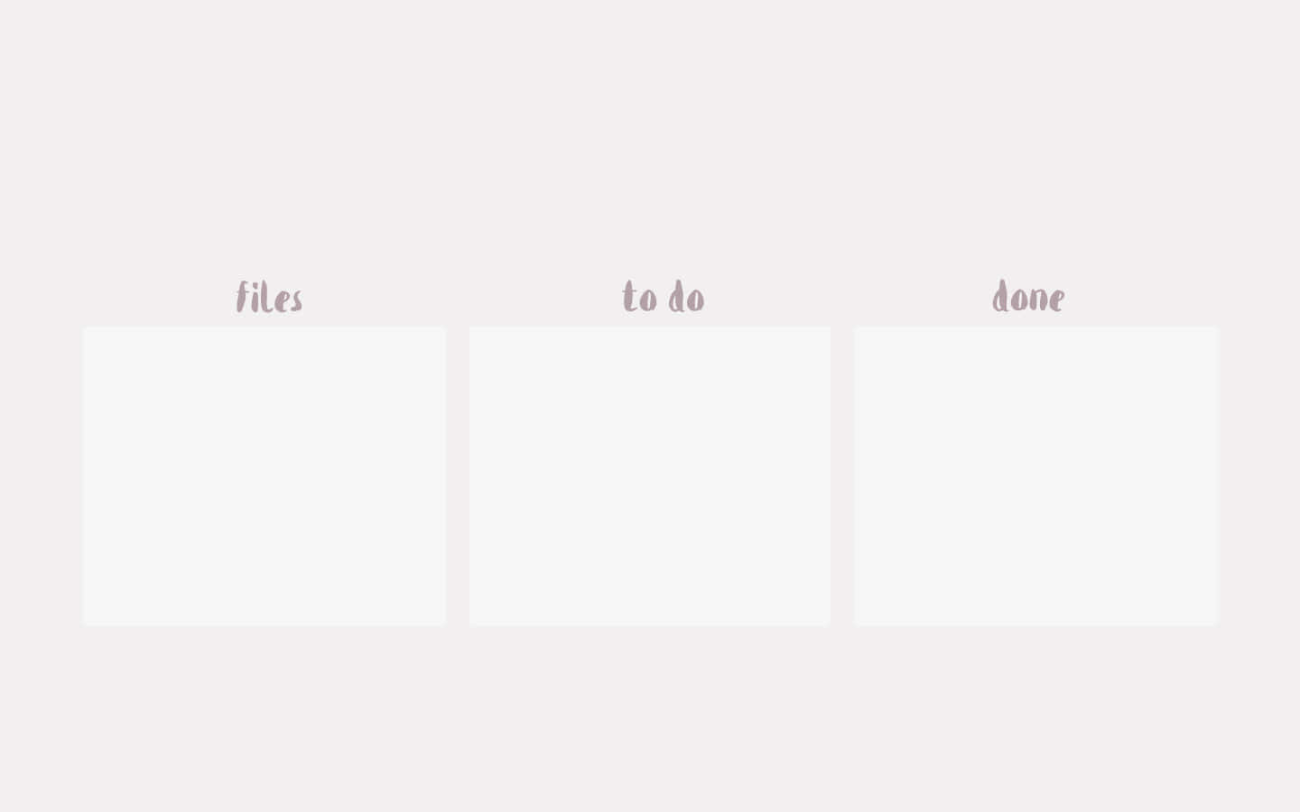 Grey Aesthetic Desktop, Minimalist digital task board, three labeled columns, HD Desktop Wallpaper
