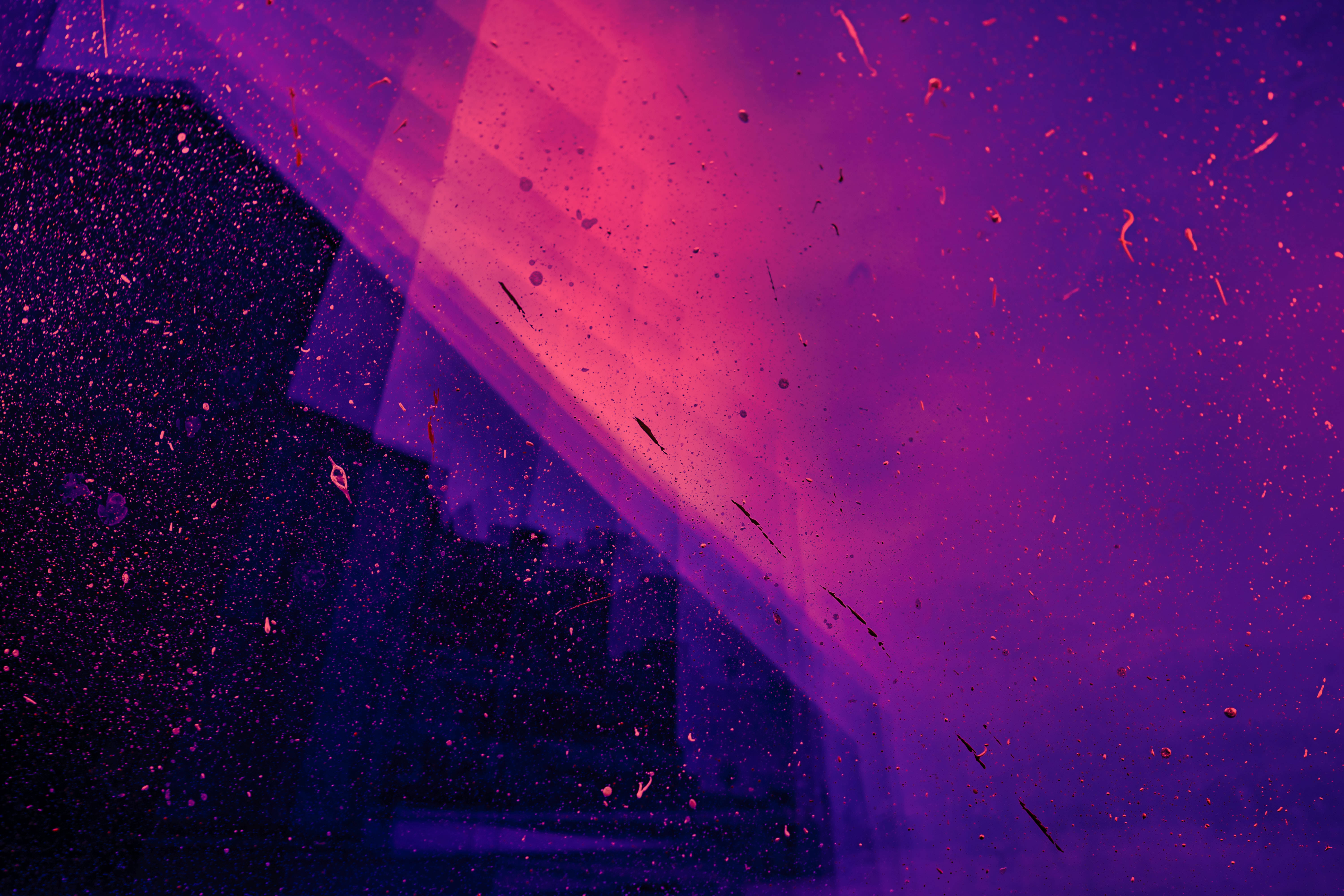 dark purple desktop, vibrant purple, pink light beams, 5K Desktop Wallpaper