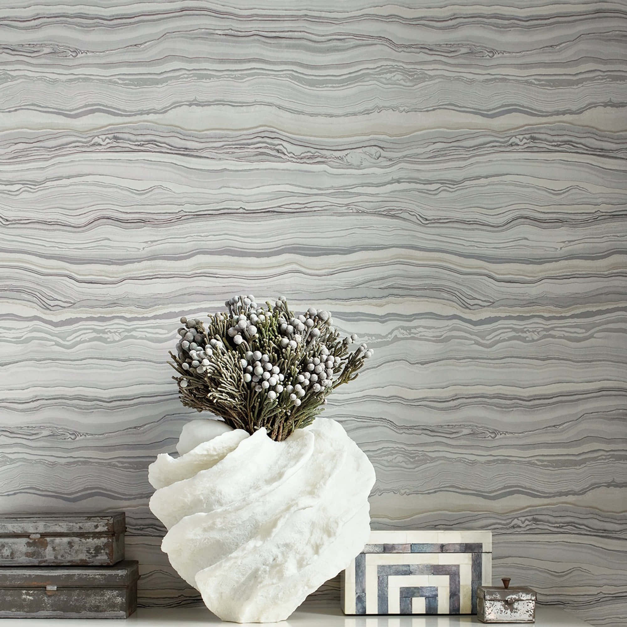 Grey Marble, wavy gray marble wallpaper, white sculptural vase, Full HD Desktop Wallpaper