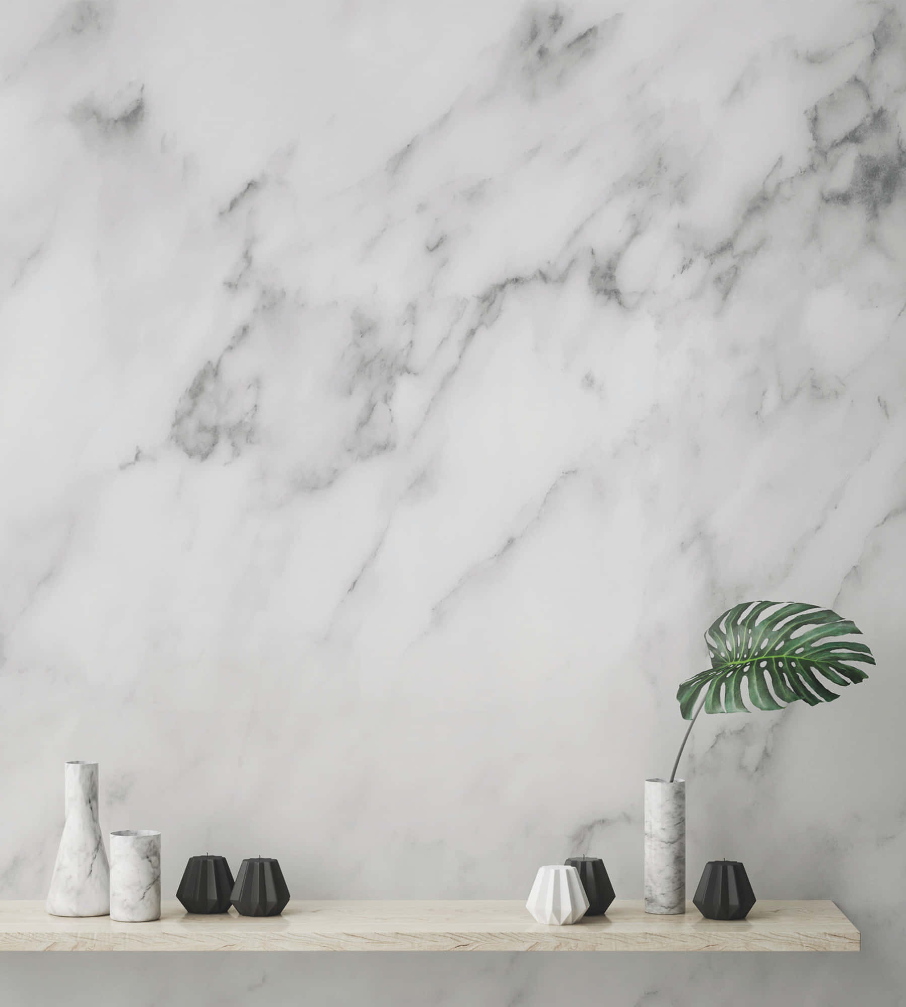 Grey Marble, white marble wall, minimalist shelf, Full HD Phone Wallpaper