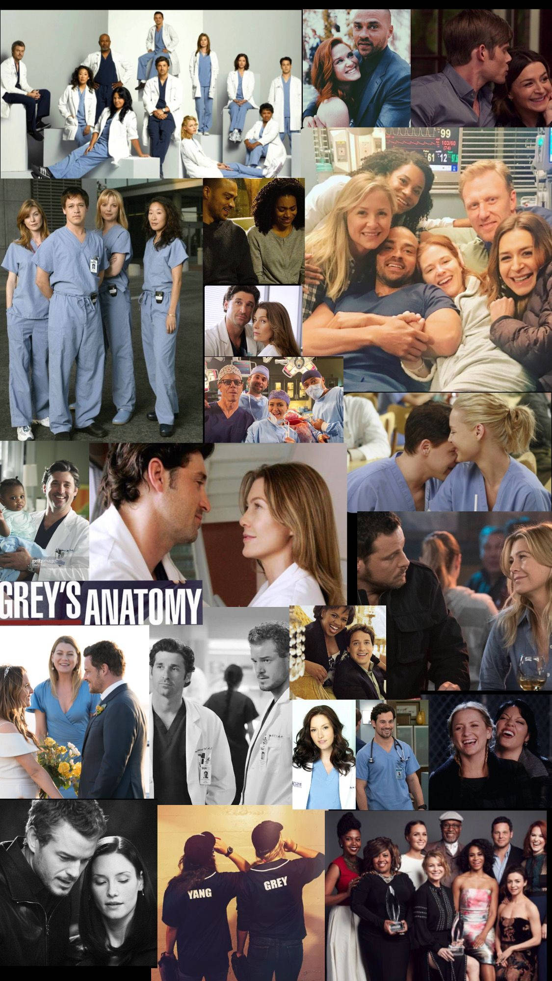 Grey's Anatomy, collage, medical staff, Full HD Phone Wallpaper