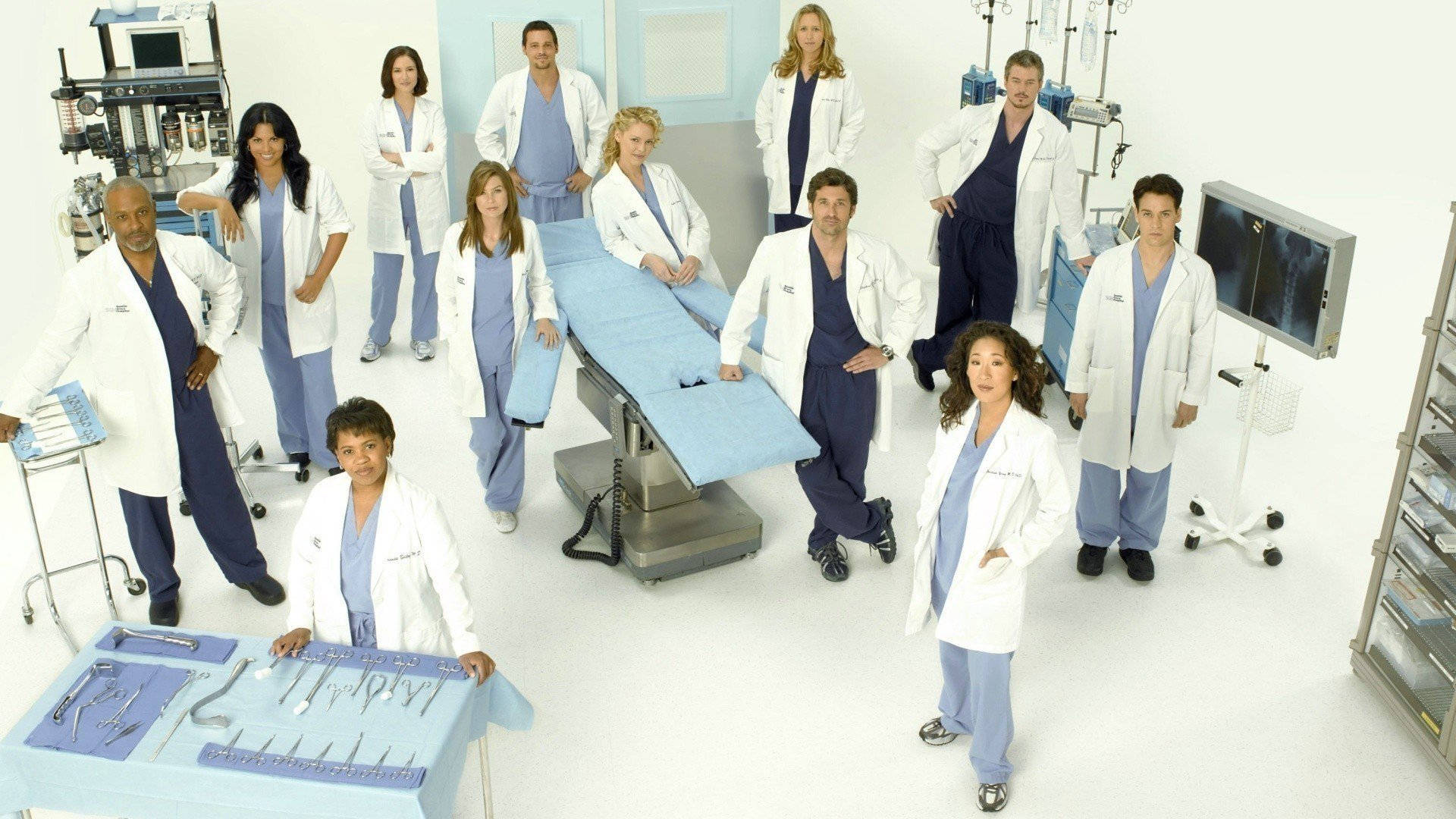 Grey's Anatomy, white coats, scrubs, Full HD Desktop Wallpaper
