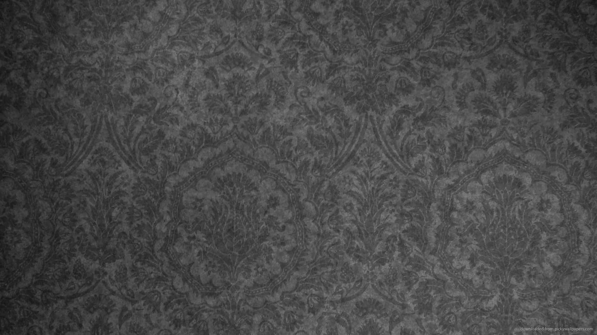 Dark gray, damask wallpaper, intricate floral and vine patterns, Full HD Desktop Wallpaper