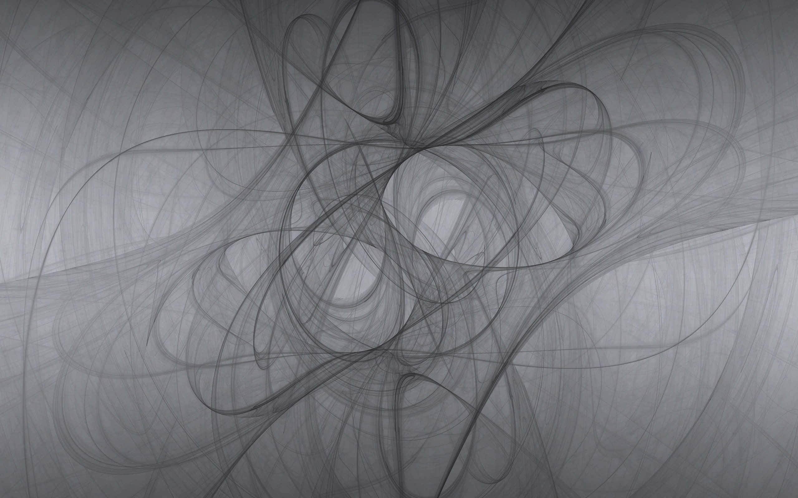 abstract, monochrome, swirling gray lines, 2K Desktop Wallpaper
