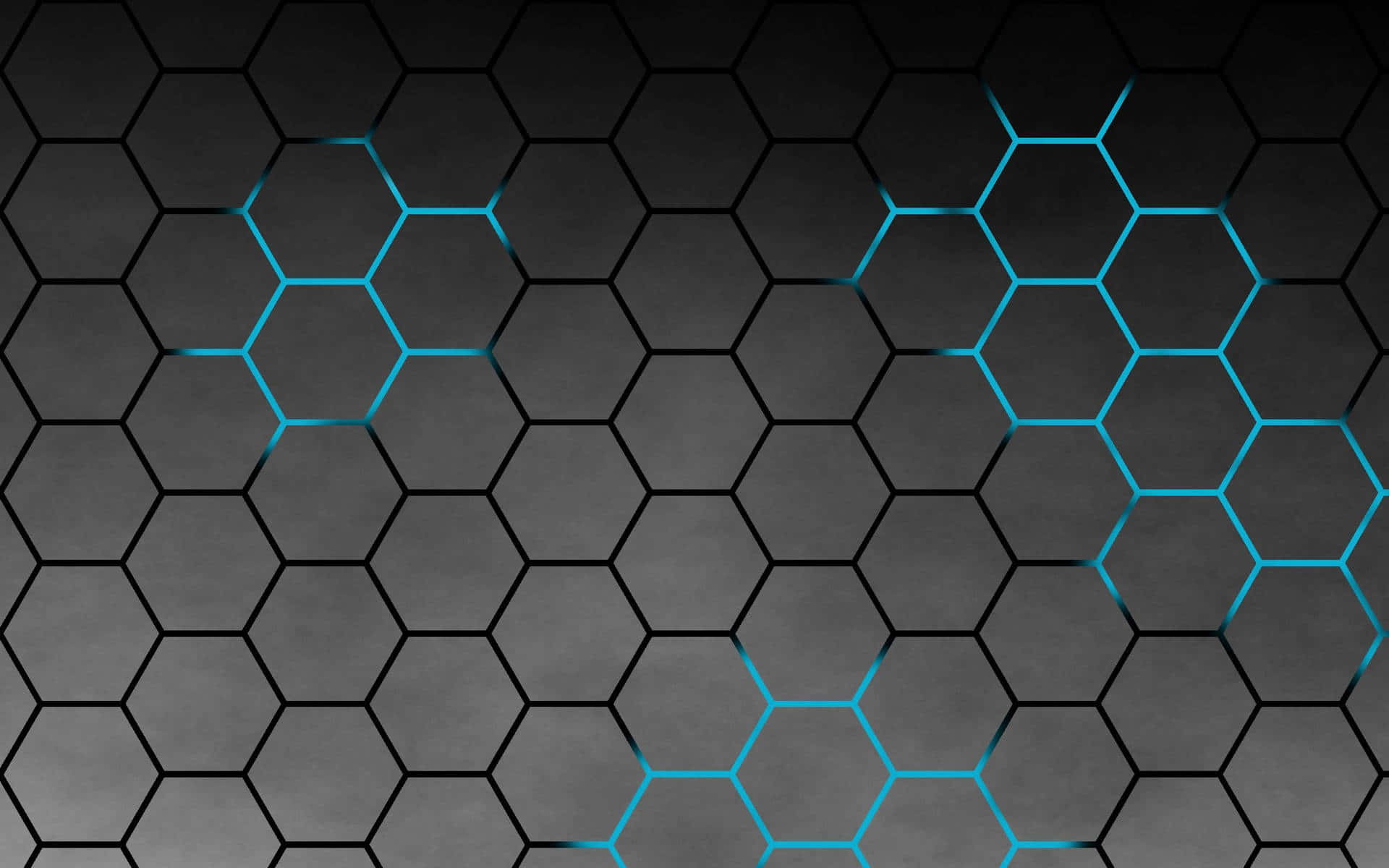 cool gray, neon blue, hexagons, Full HD Desktop Wallpaper