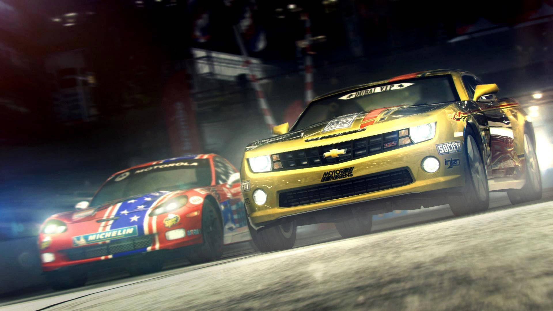 Grid 2, yellow cars, red cars, Full HD Desktop Wallpaper