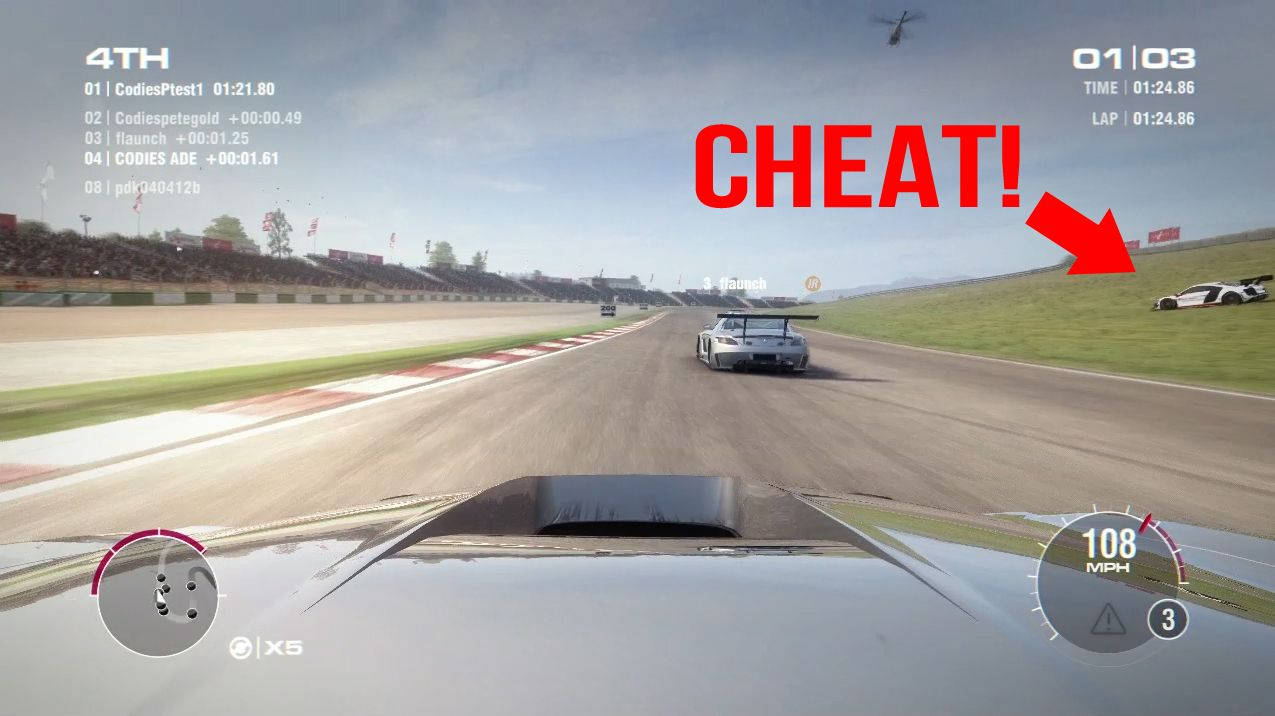 Grid 2, CHEAT!, red, SD Desktop Wallpaper