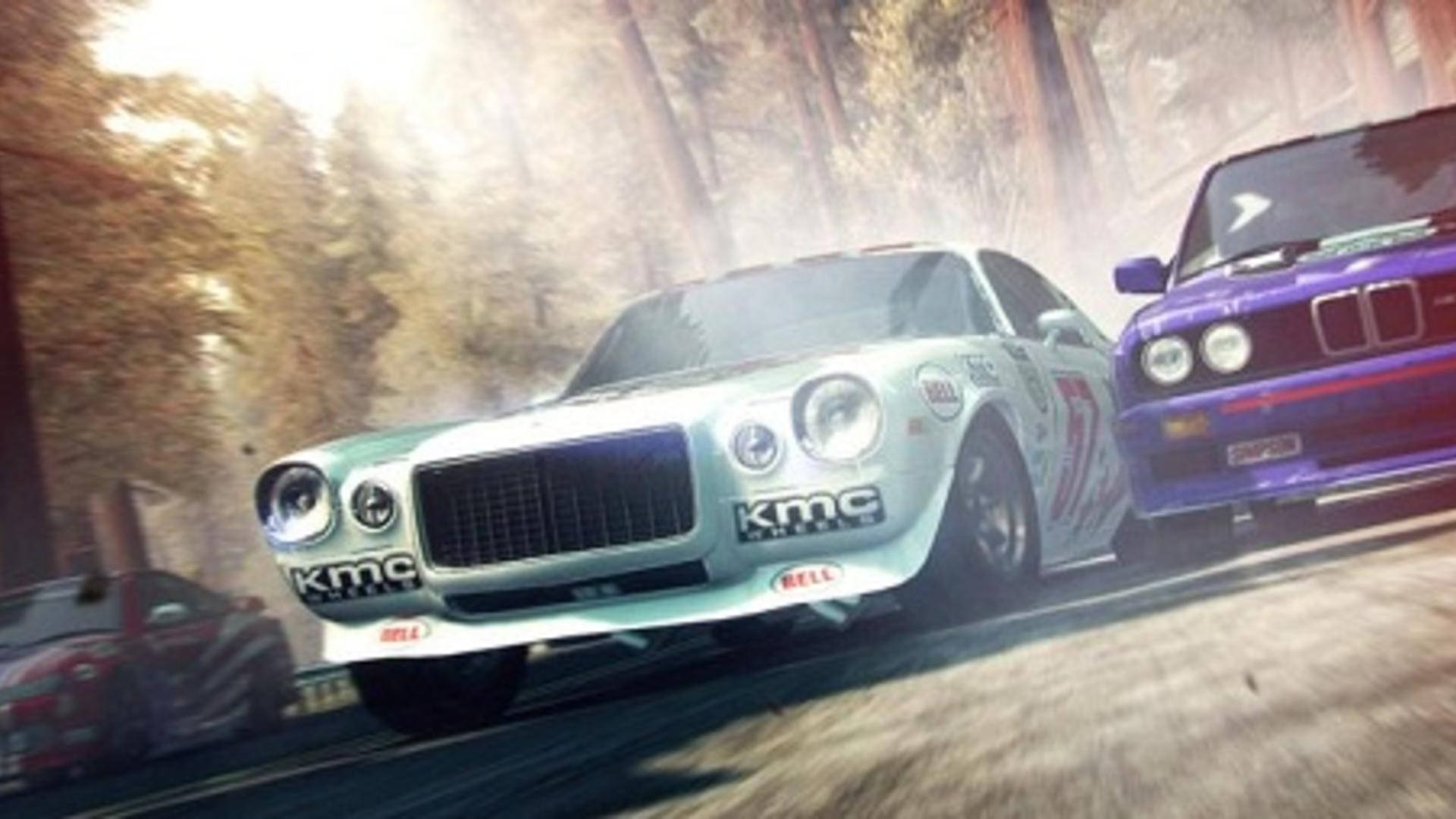 Grid 2, vintage race cars, sunlit forest track, Full HD Desktop Wallpaper