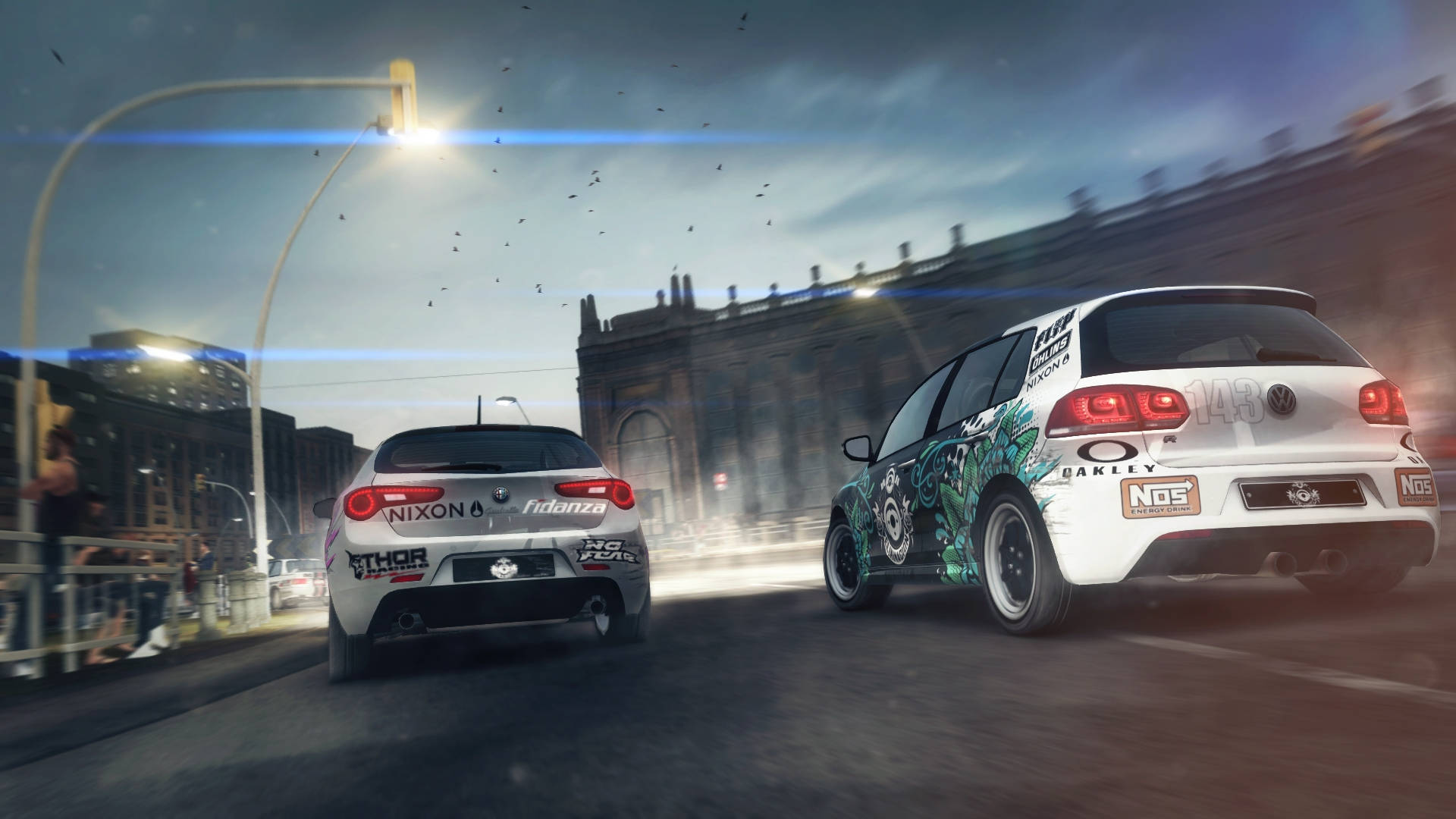 Grid 2, white cars, drift racing cars, Full HD Desktop Wallpaper