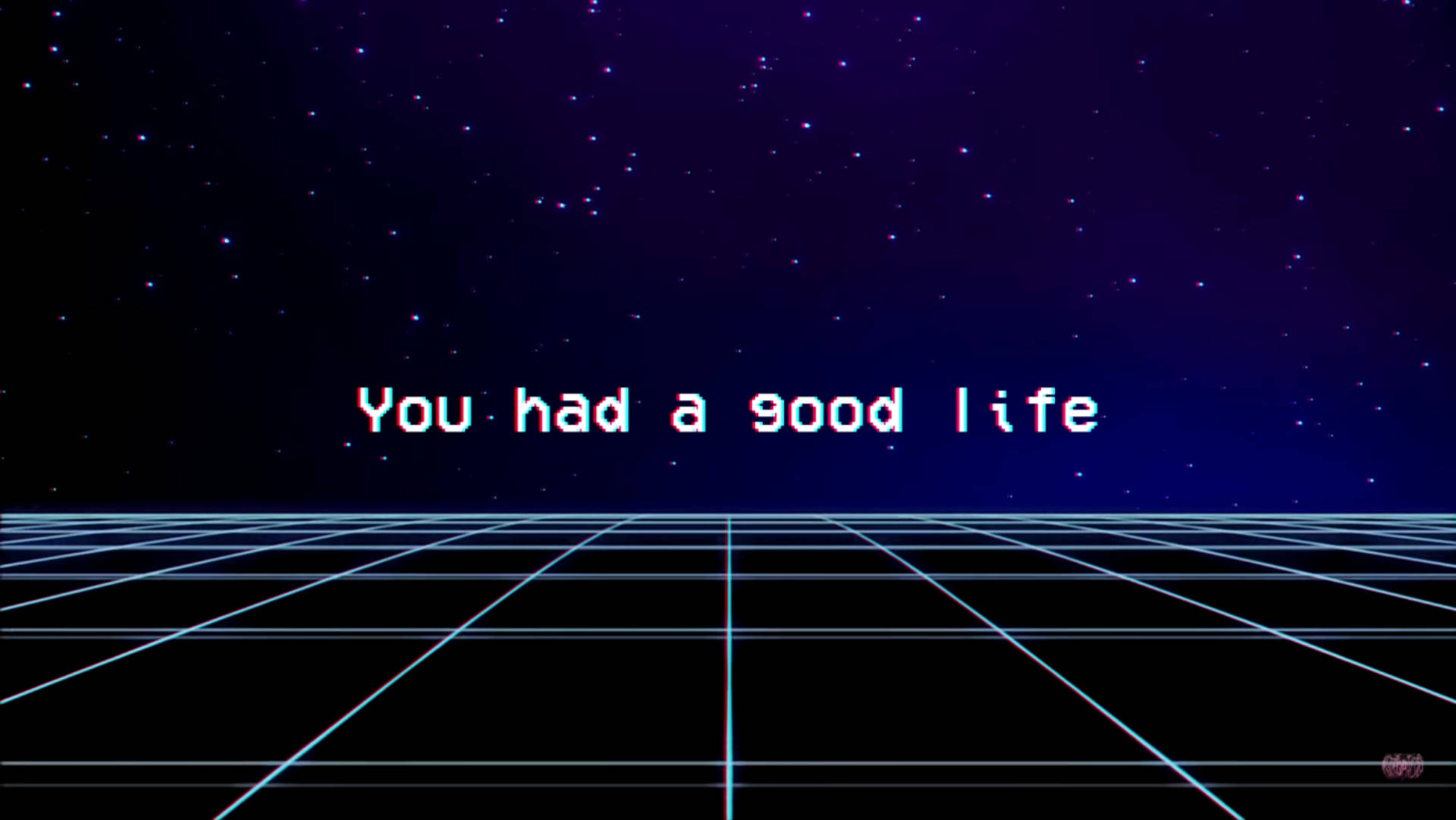 Grid Aesthetic, retrofuturistic grid floor, starry night sky, Full HD Desktop Wallpaper