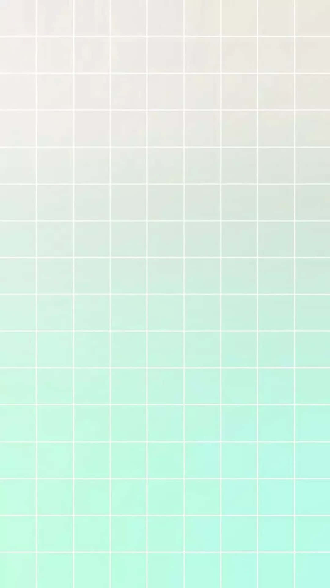 mint green, white grout, minimalist pattern, Full HD Phone Wallpaper