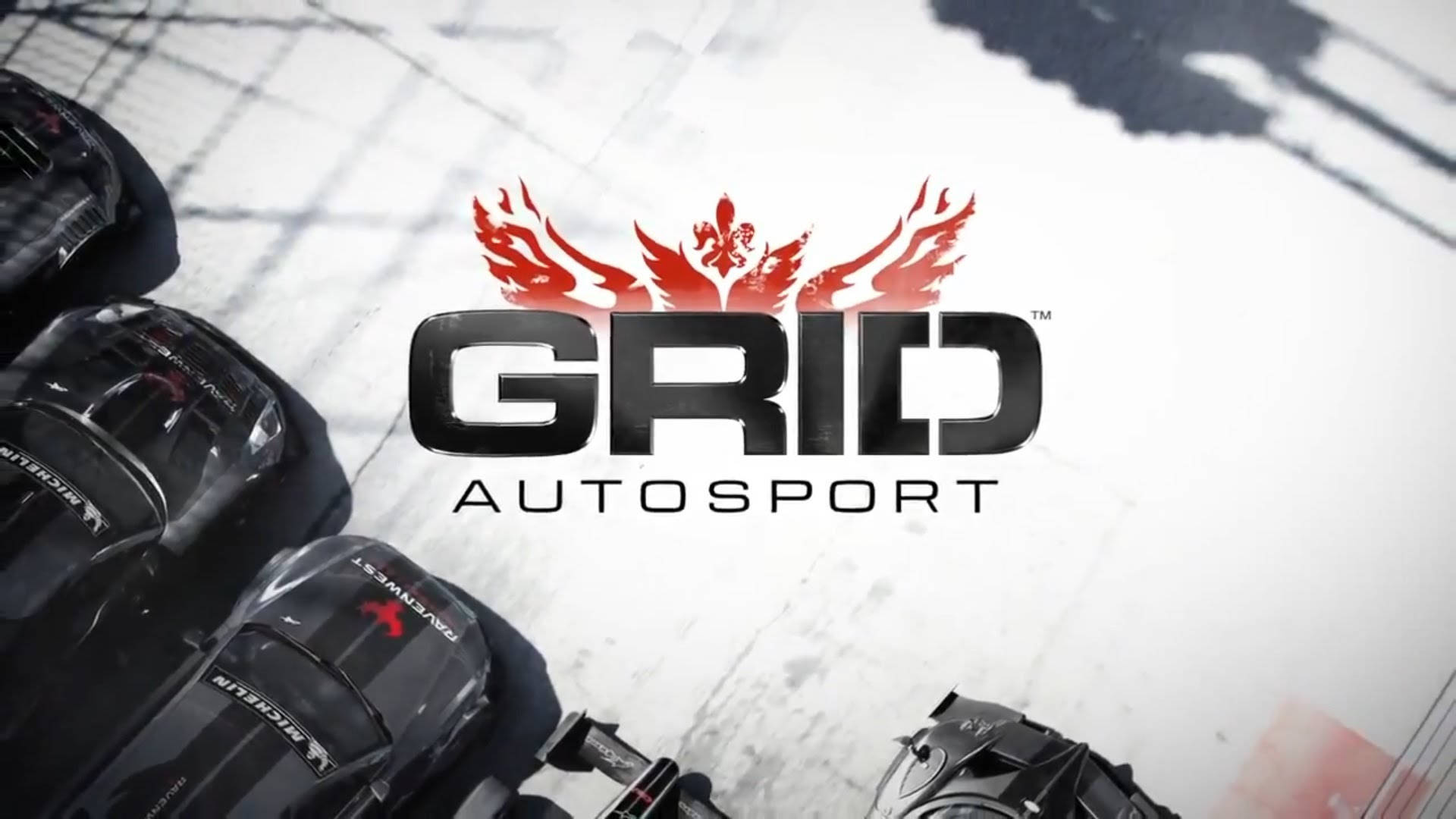 GRID Autosport, sleek black race cars, checkered track, Full HD Desktop Wallpaper