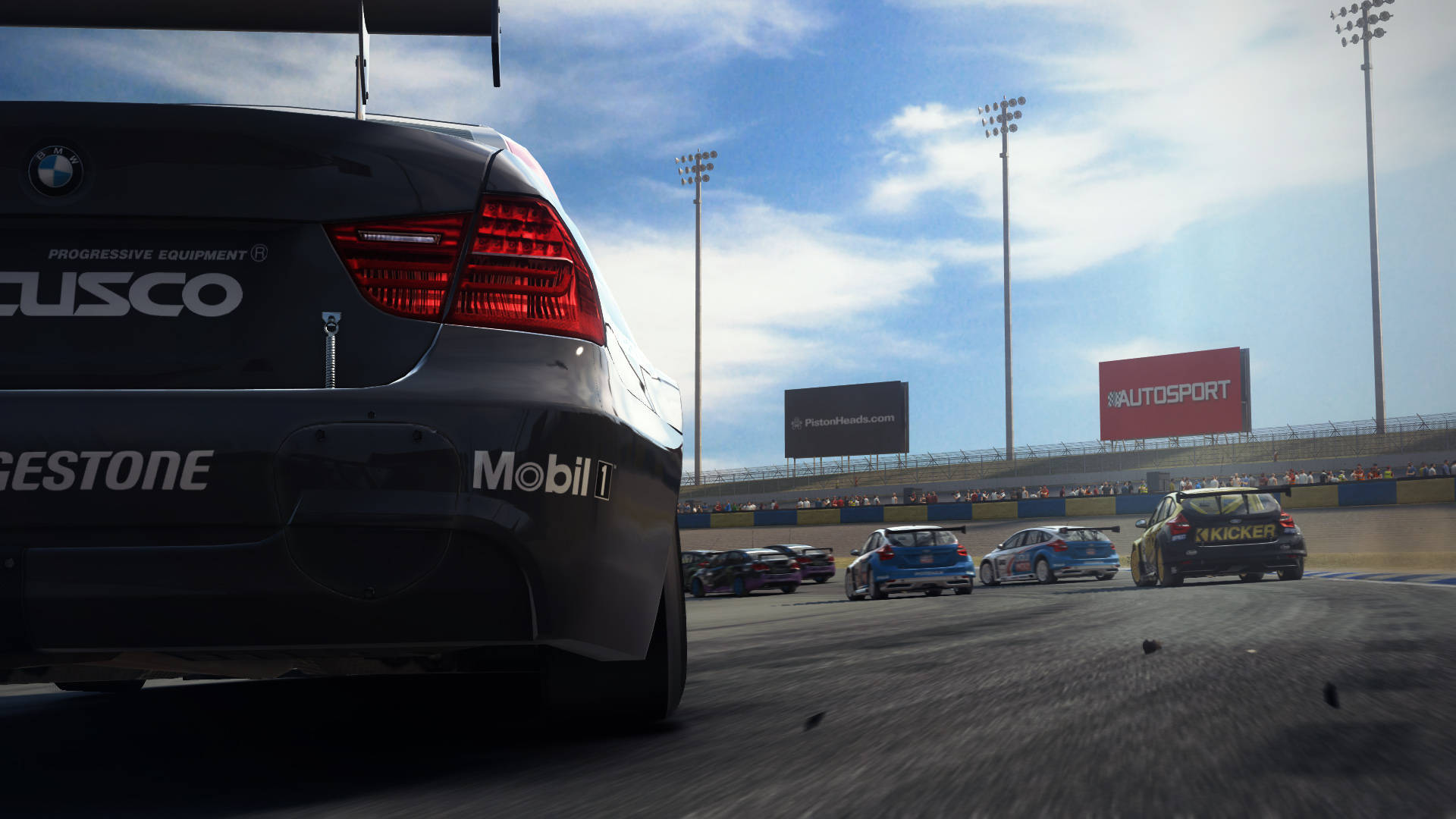 Grid Autosport, black race car, sunlit racetrack, Full HD Desktop Wallpaper