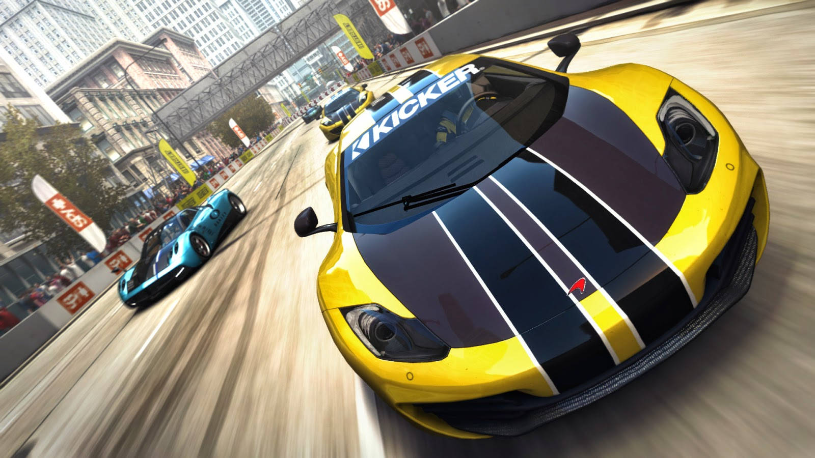 Grid Autosport, yellow car, black race car, HD Desktop Wallpaper
