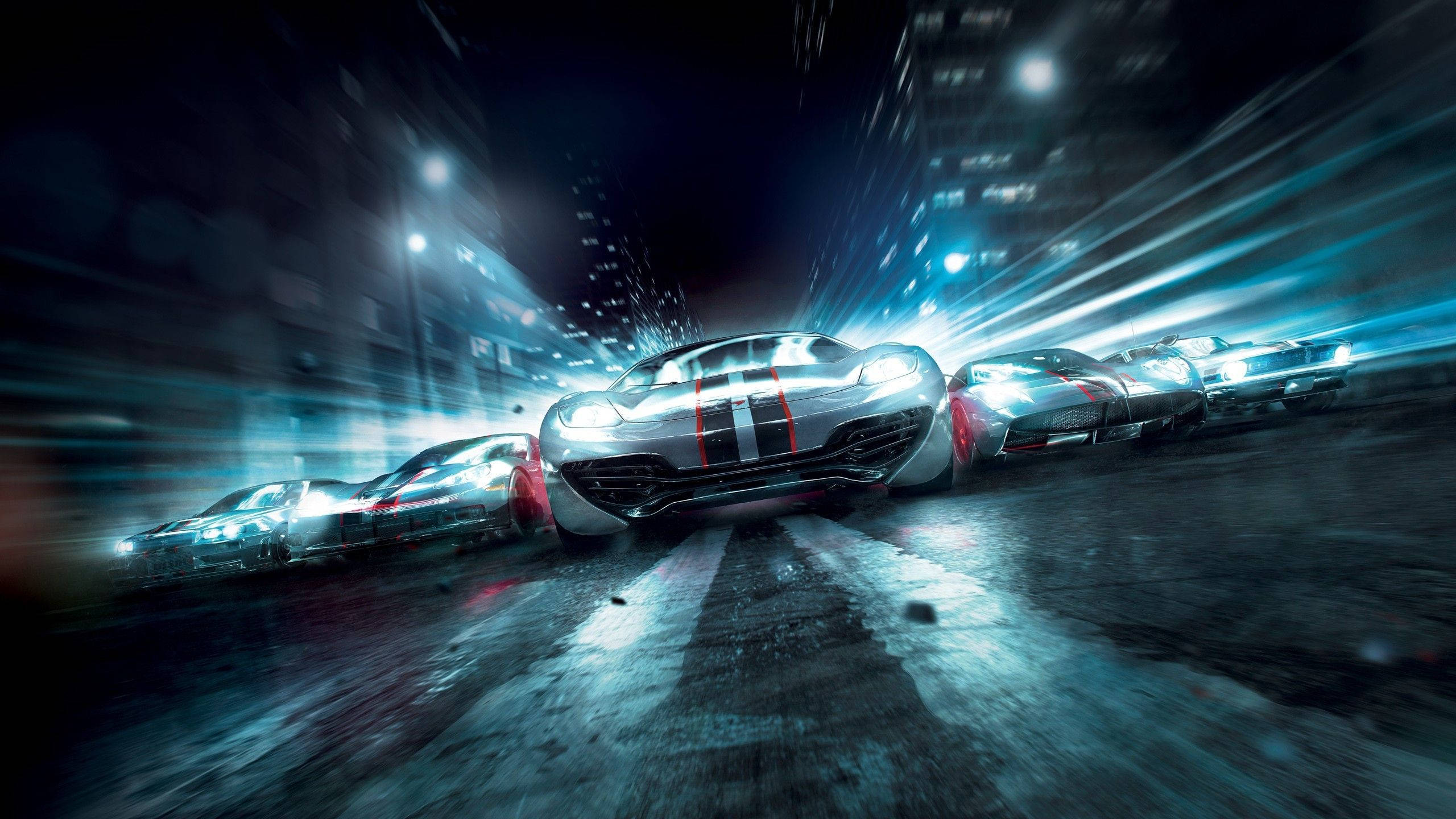 Grid 2, 2560x1440, nighttime street race, 2K Desktop Wallpaper