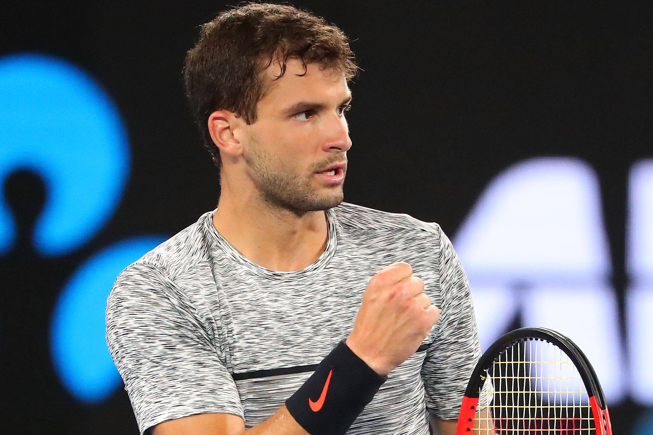 Grigor Dimitrov, tennis player, racket, Full HD Desktop Wallpaper