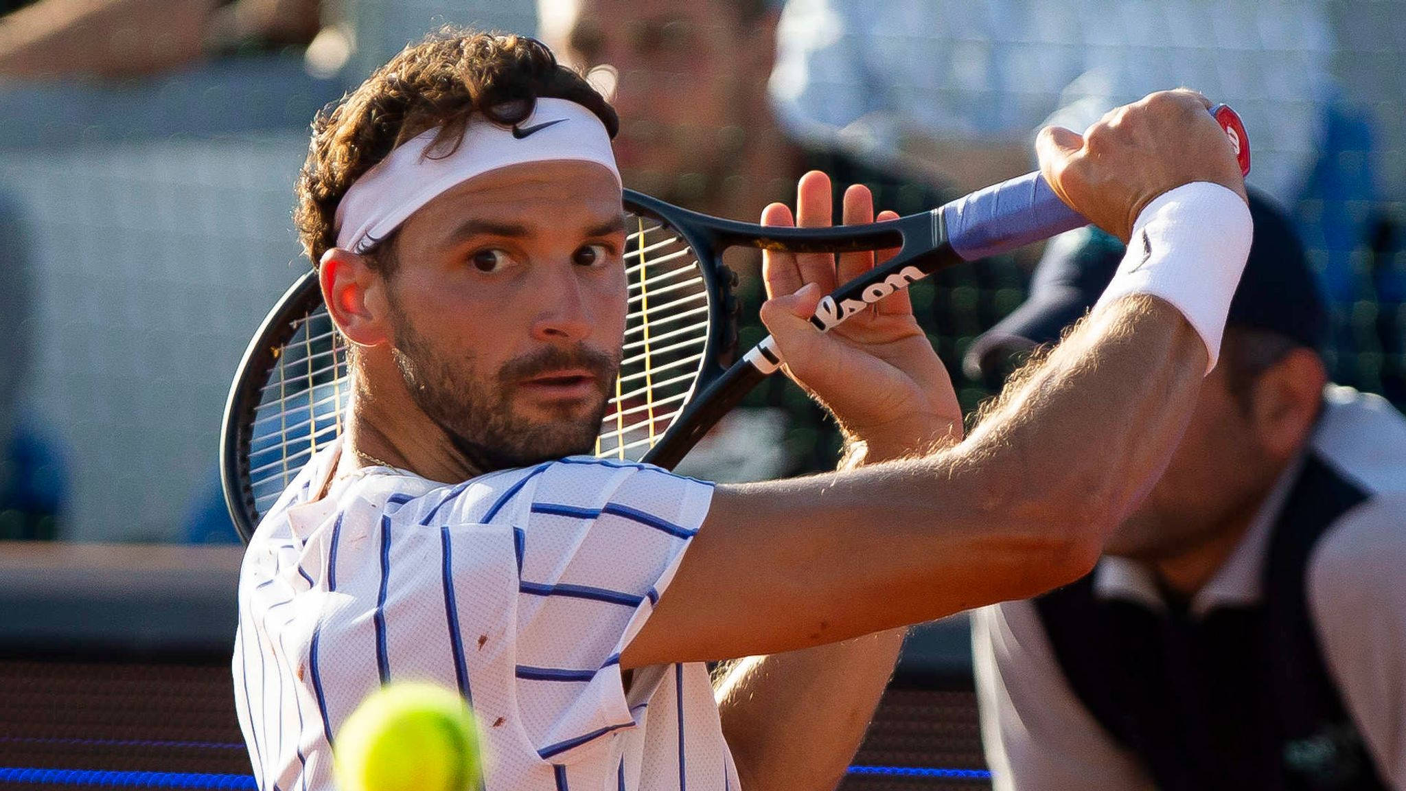 Grigor Dimitrov, tennis ball, clay court, Full HD Desktop Wallpaper