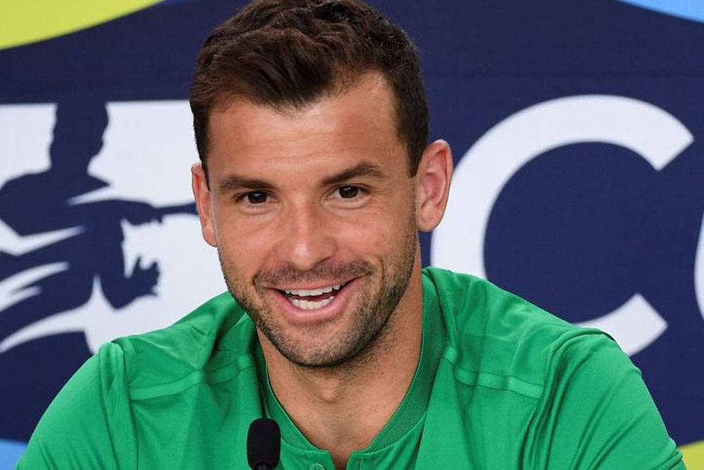 Grigor Dimitrov, press conference, green shirt, SD Desktop Wallpaper
