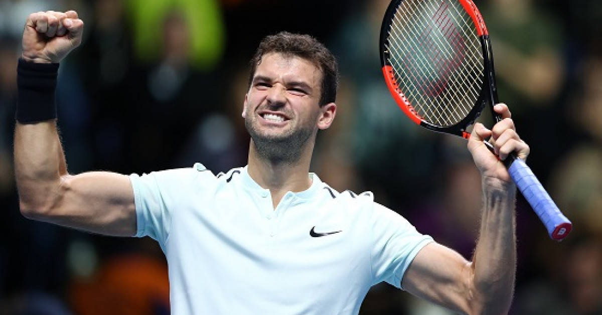 Grigor Dimitrov, tennis player, clenched fist, SD Desktop Wallpaper