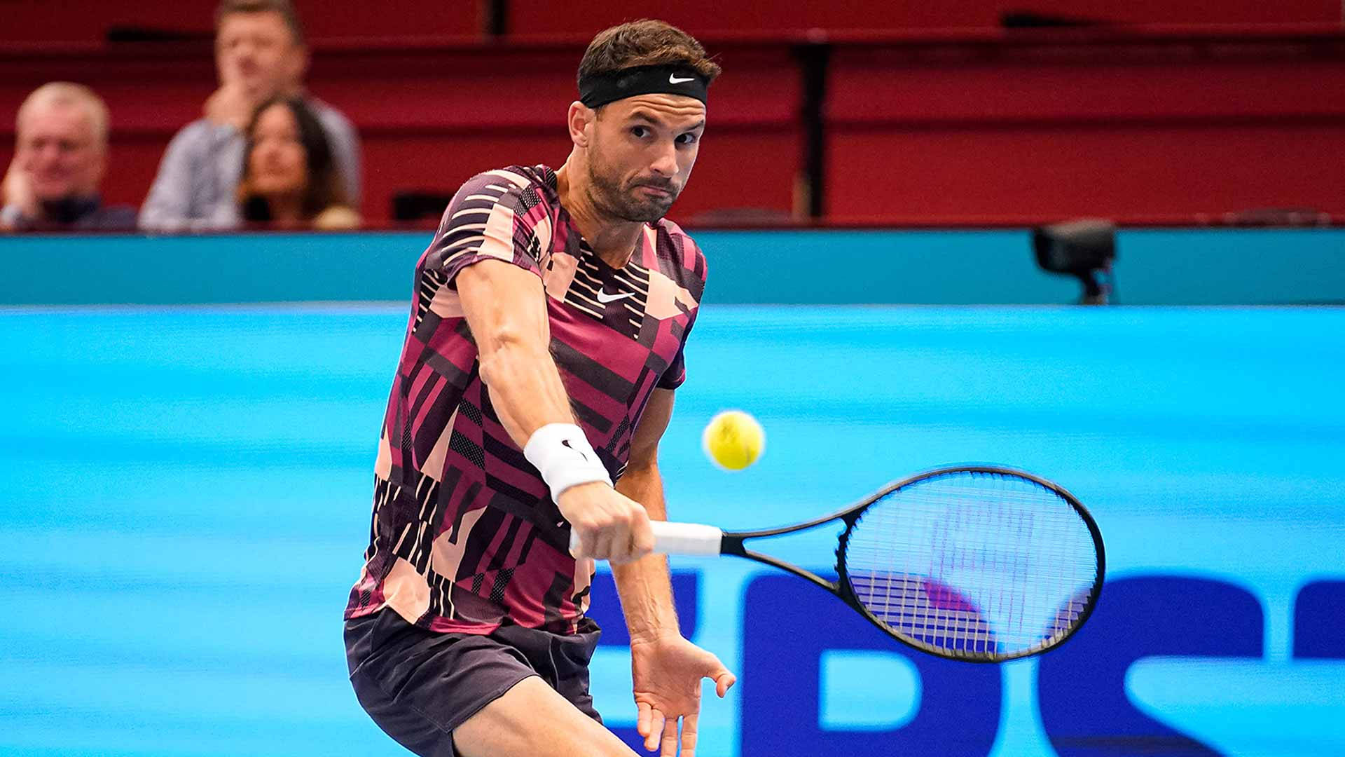 Grigor Dimitrov, printed top, yellow ball, Full HD Desktop Wallpaper