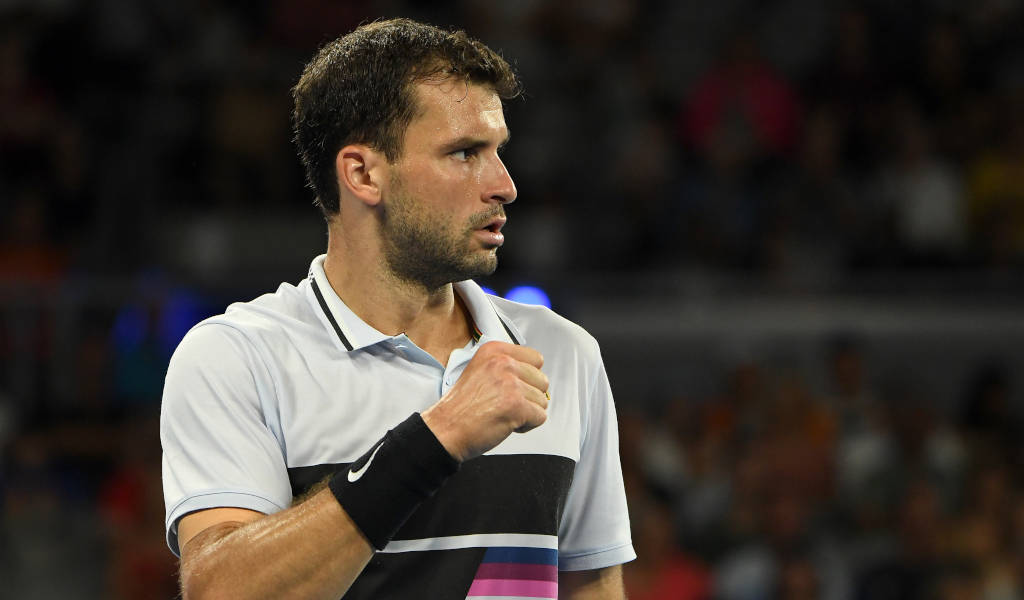 Grigor Dimitrov, tennis player, stadium lights, SD Desktop Wallpaper