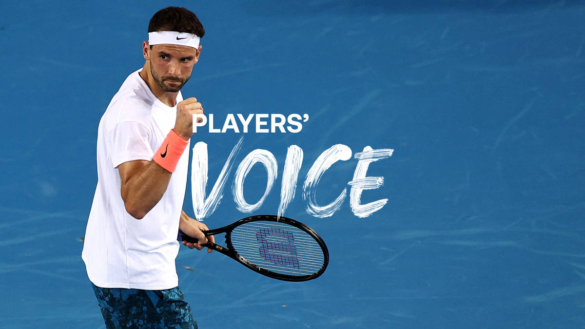 Grigor Dimitrov, Players Voice, white gear, SD Desktop Wallpaper