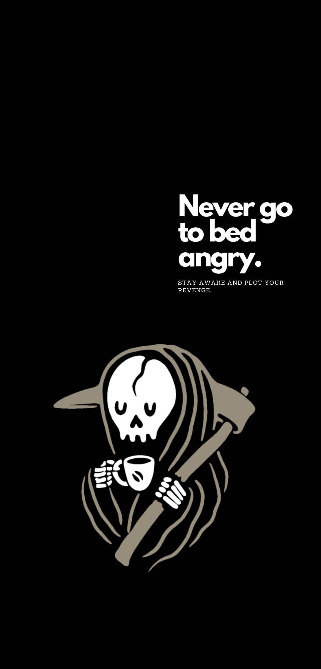 Grim Reaper, coffee cup, skeleton aesthetic, Full HD Phone Wallpaper