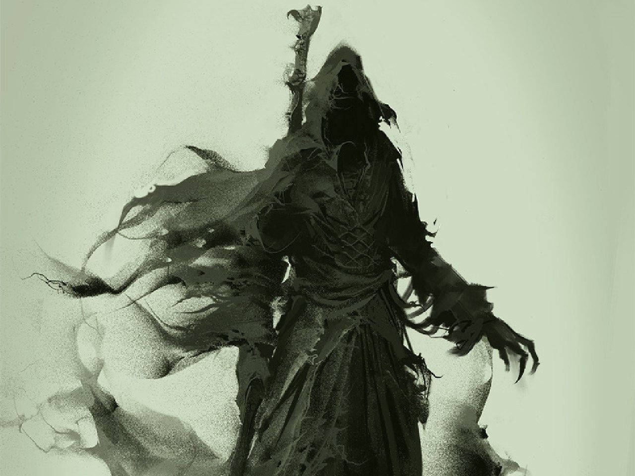 Grim Reaper, hooded dark figure, flowing robes, HD Desktop Wallpaper