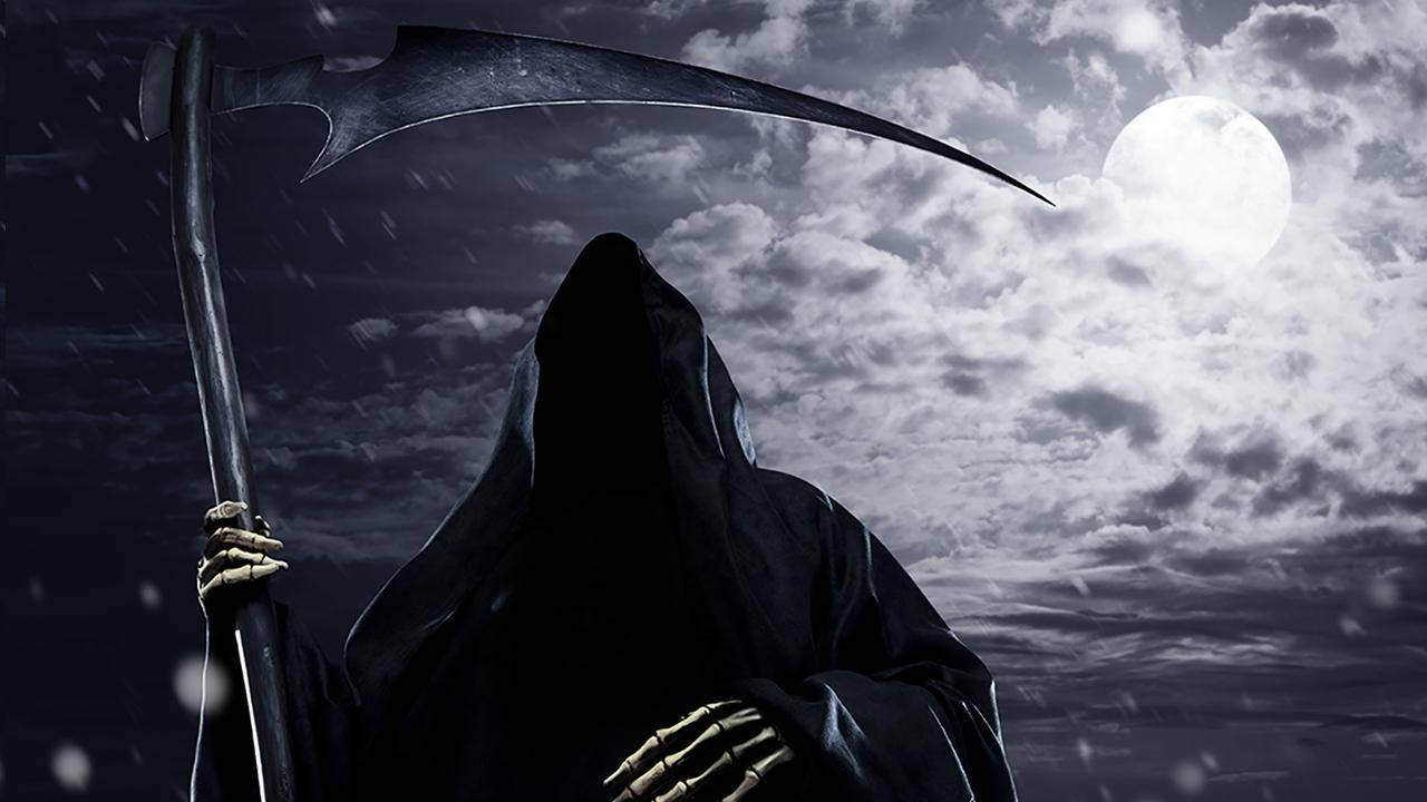Grim Reaper, rainy night, stormy night sky, HD Desktop Wallpaper