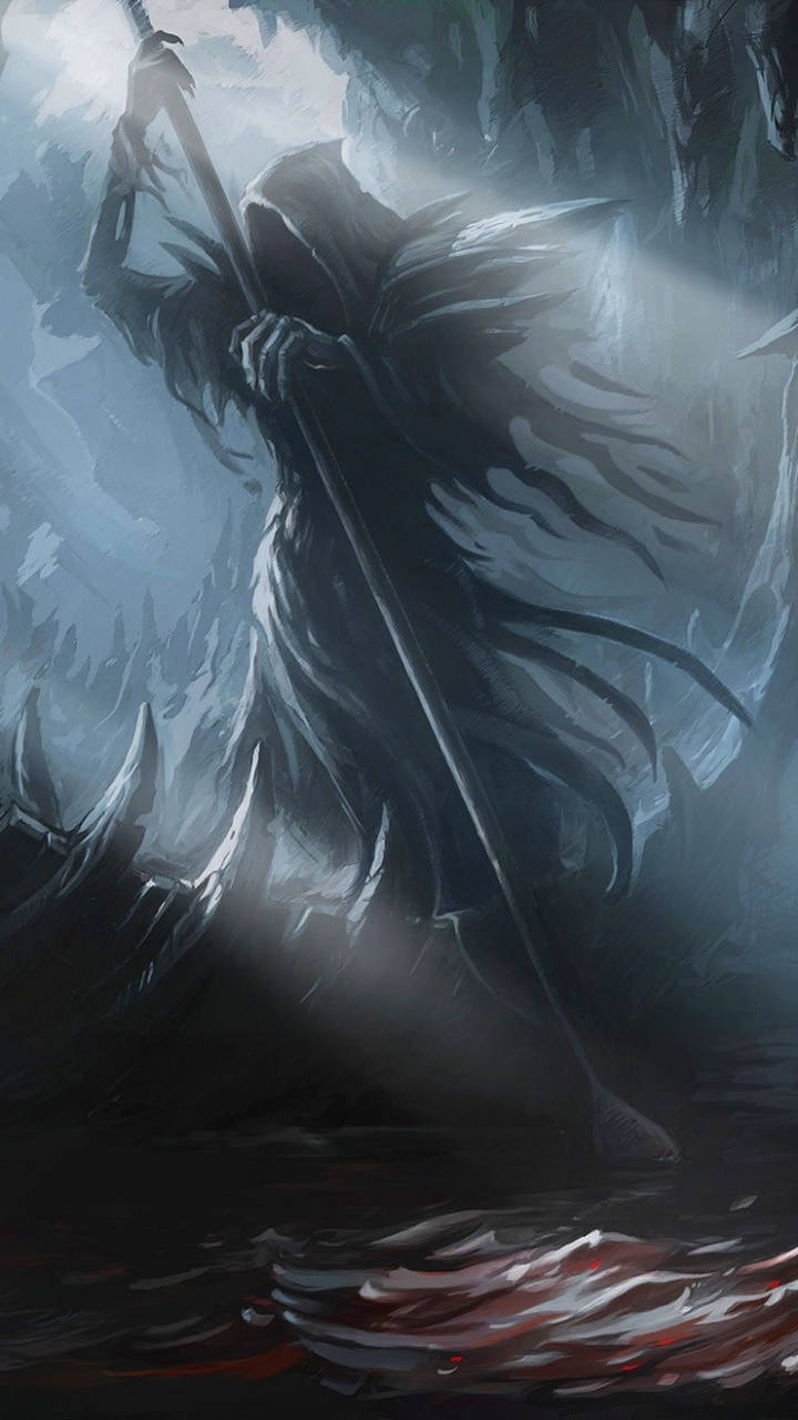 Grim Reaper, hooded, flowing dark robes, HD Phone Wallpaper