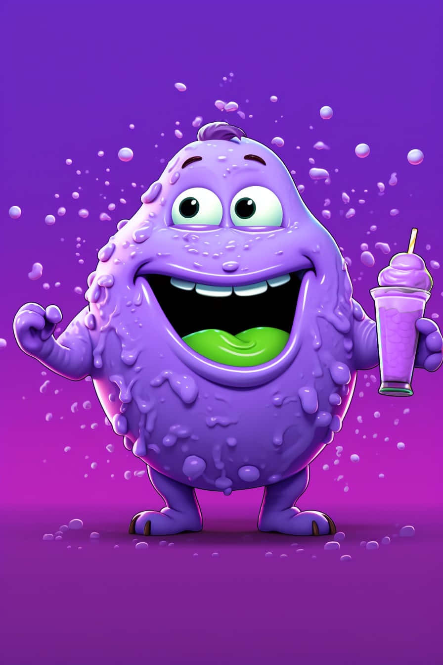 Grimace, purple monster, green tongue, HD Phone Wallpaper