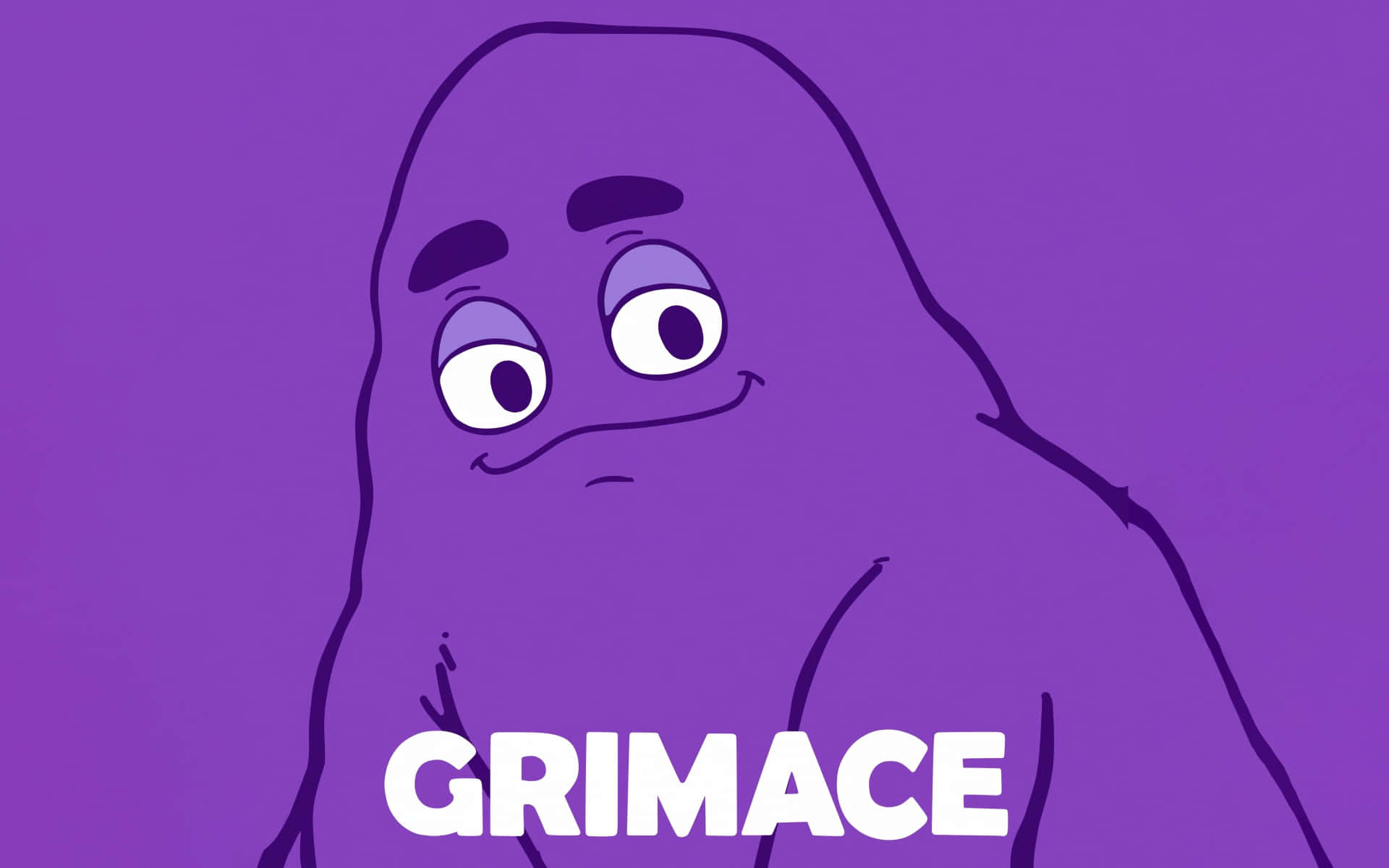 Purple Grimace, cartoon character, big eyes, Full HD Desktop Wallpaper