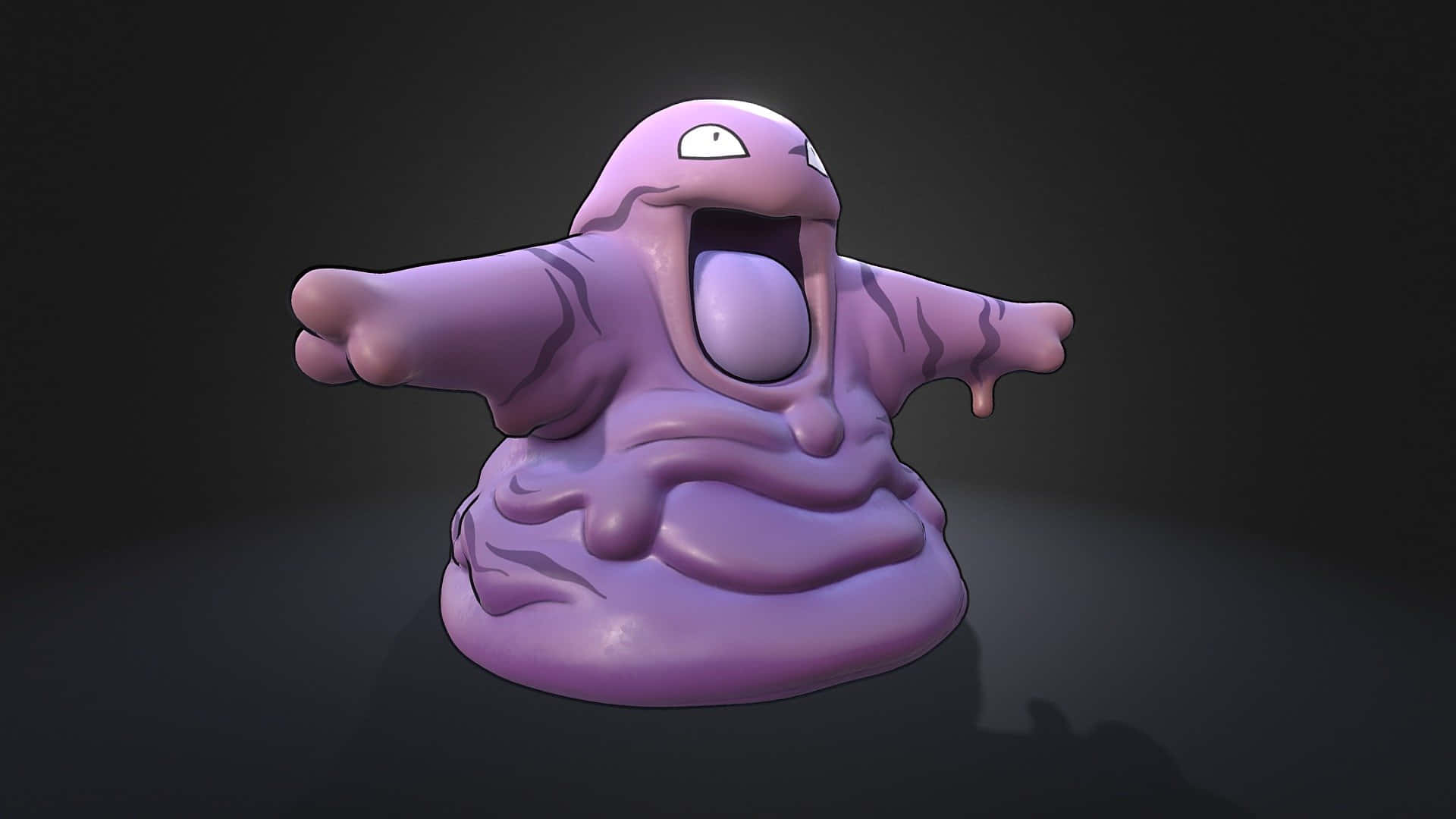 Grimer, glossy purple, sludge-like, Full HD Desktop Wallpaper
