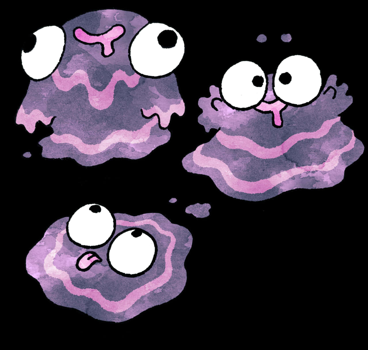 Grimer, purple, white eyes, HD Desktop Wallpaper