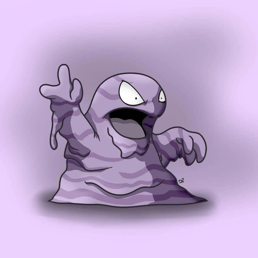 Grimer, purple aesthetic, striped body, SD Desktop Wallpaper