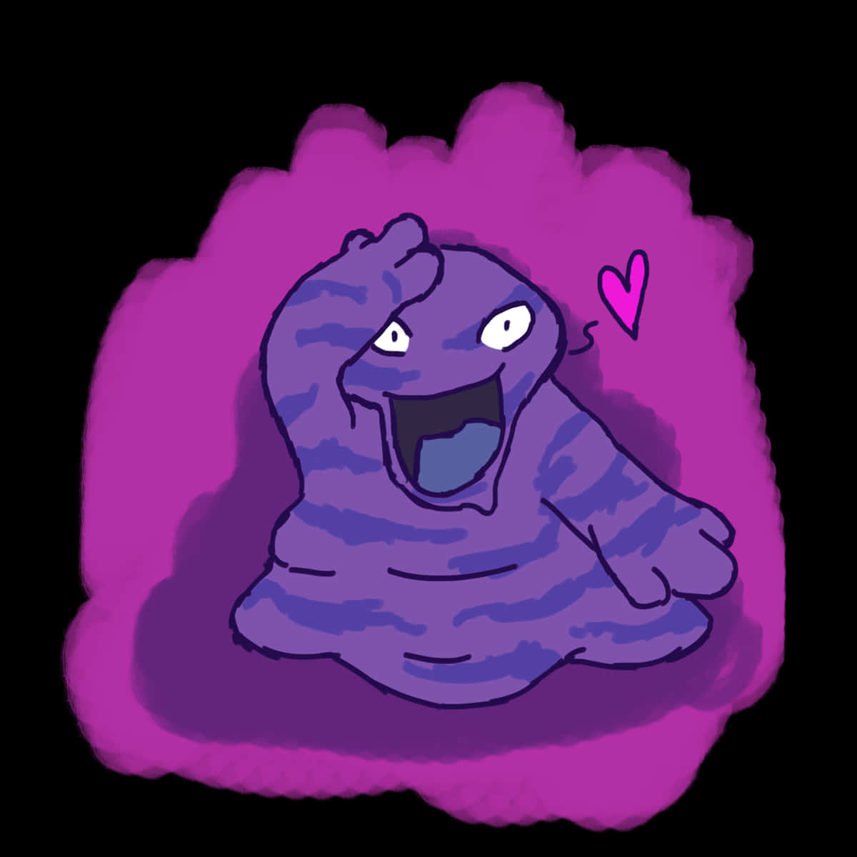 Grimer, purple striped, cartoon ghost, SD Desktop Wallpaper